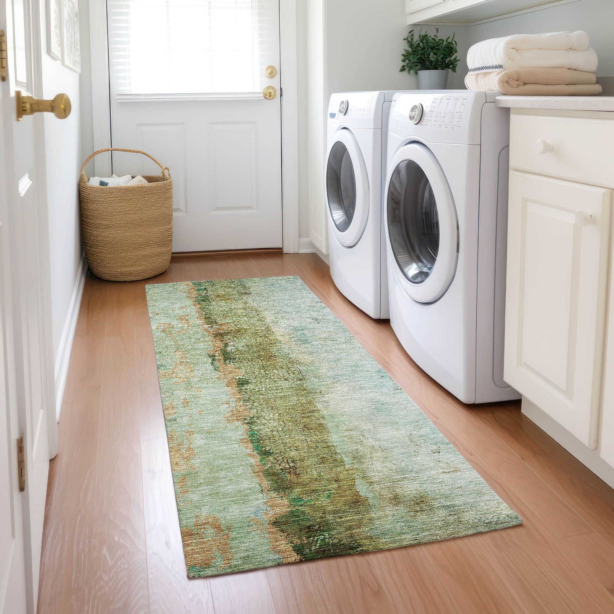 Machine Made ACN605 Green  Rugs #color_green 