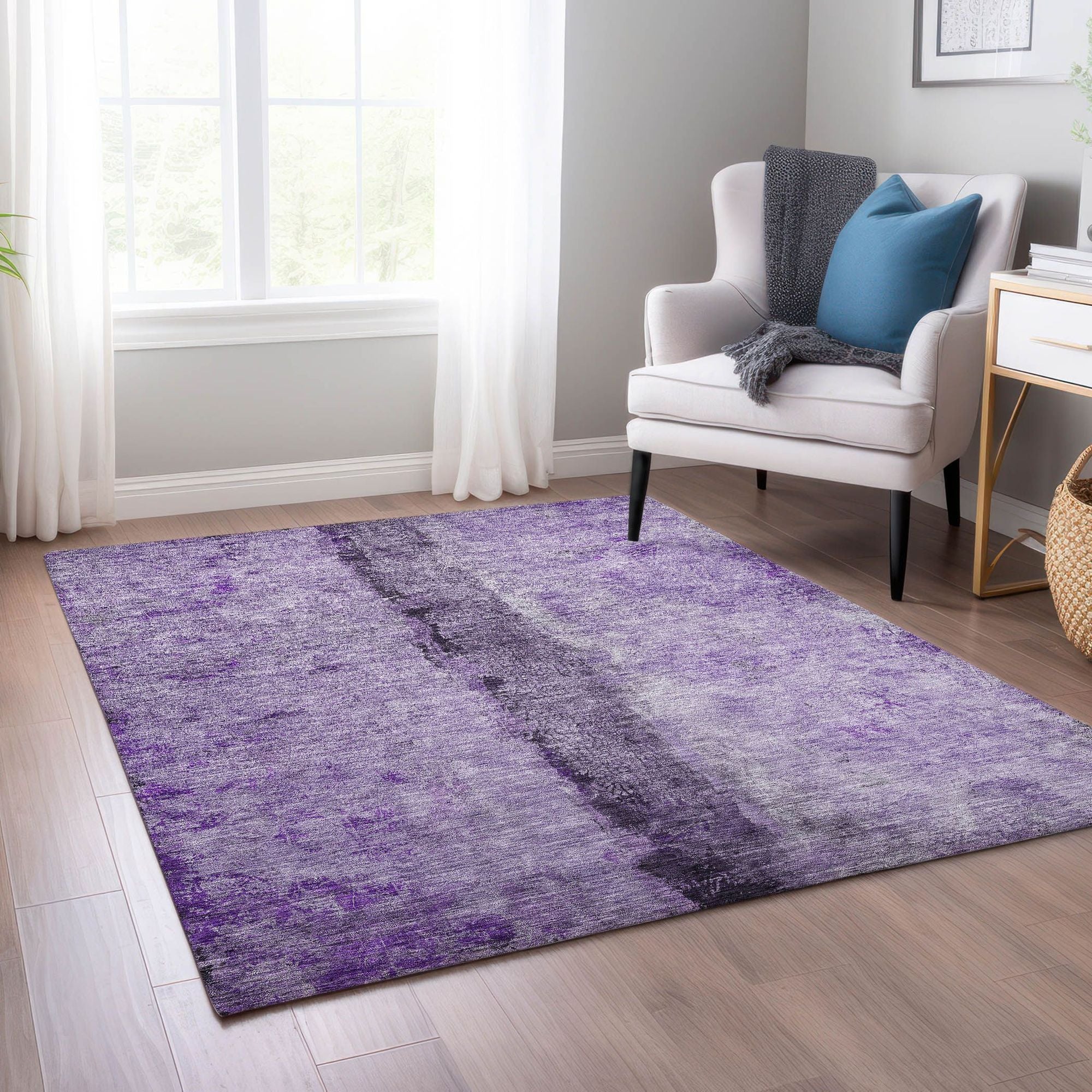 Machine Made ACN605 Purple  Rugs #color_purple 