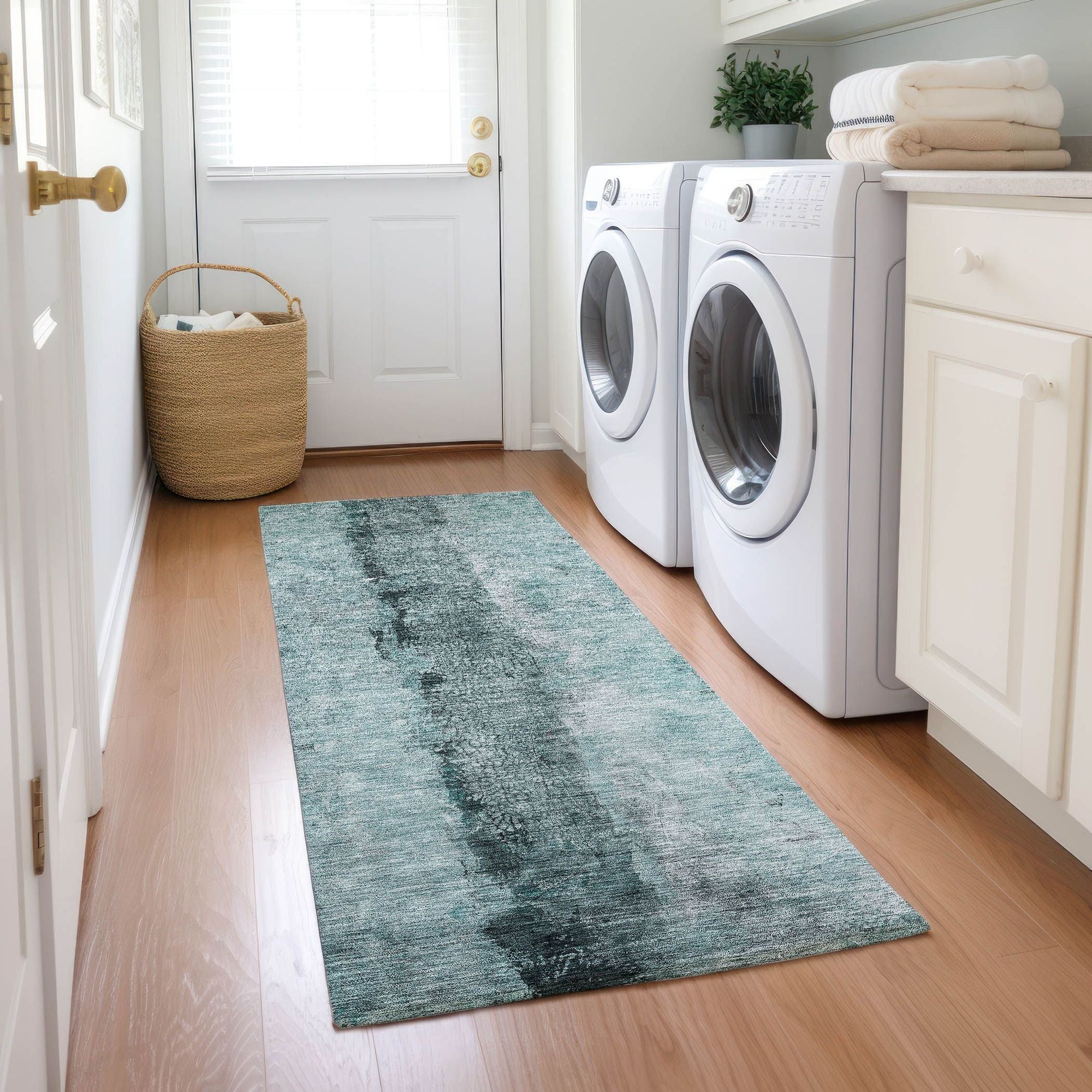 Machine Made ACN605 Teal  Rugs #color_teal 