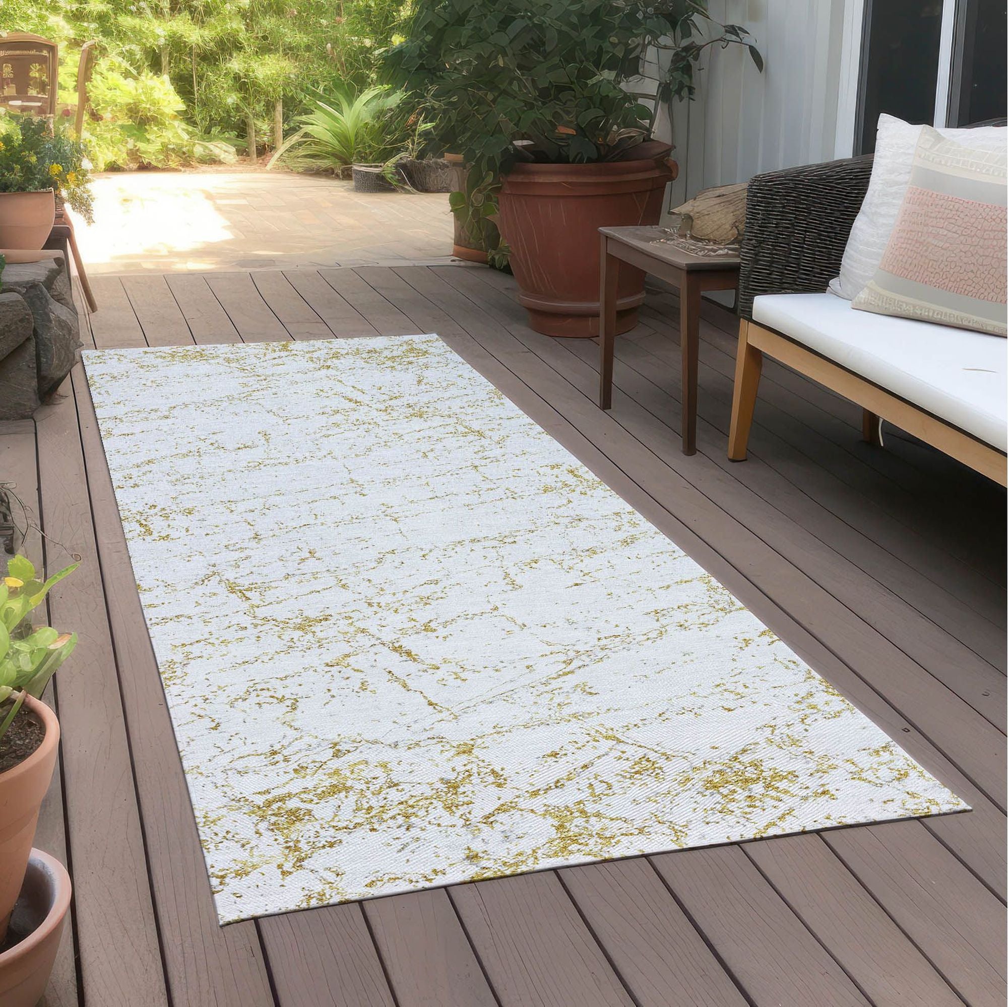 Machine Made ACN606 Gold  Rugs #color_gold 