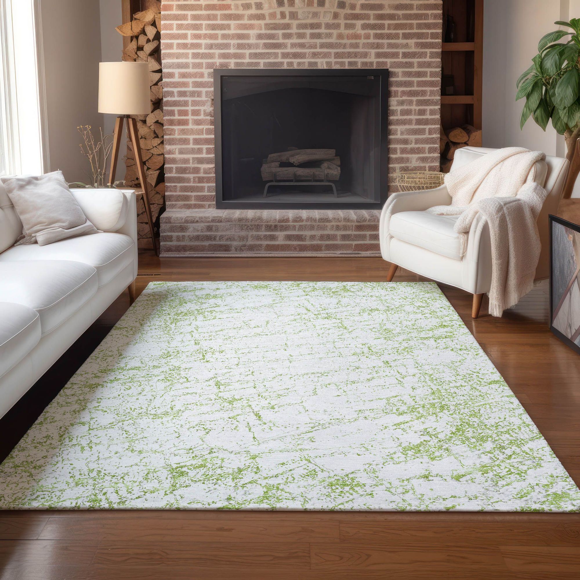 Machine Made ACN606 Green  Rugs #color_green 