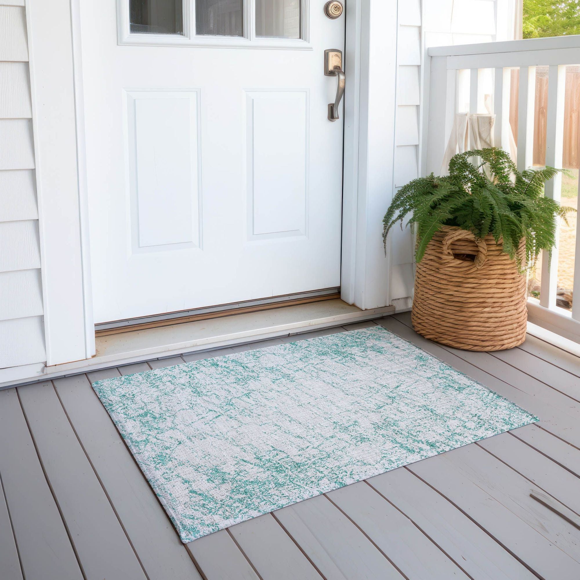 Machine Made ACN606 Teal  Rugs #color_teal 