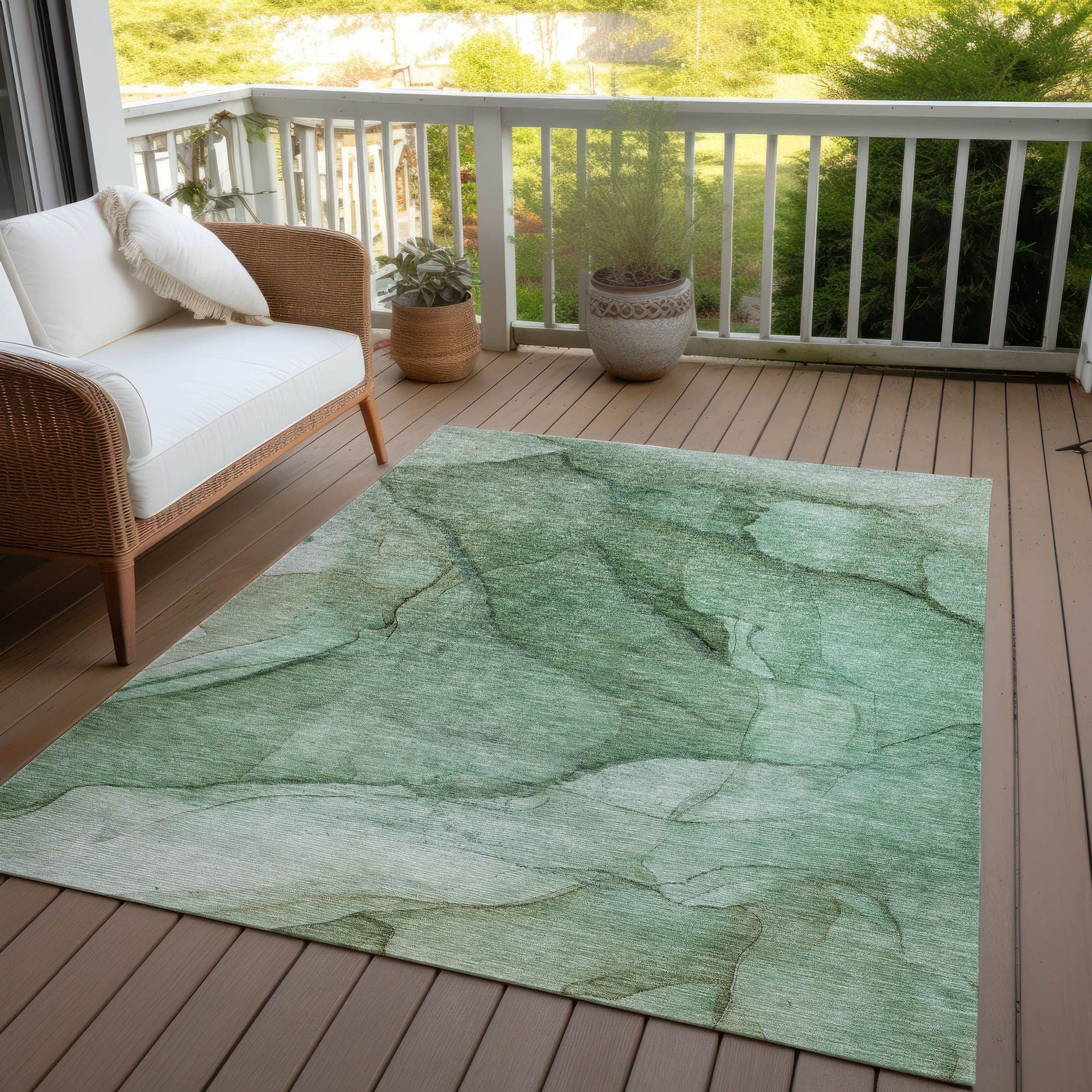 Machine Made ACN607 Green  Rugs #color_green 