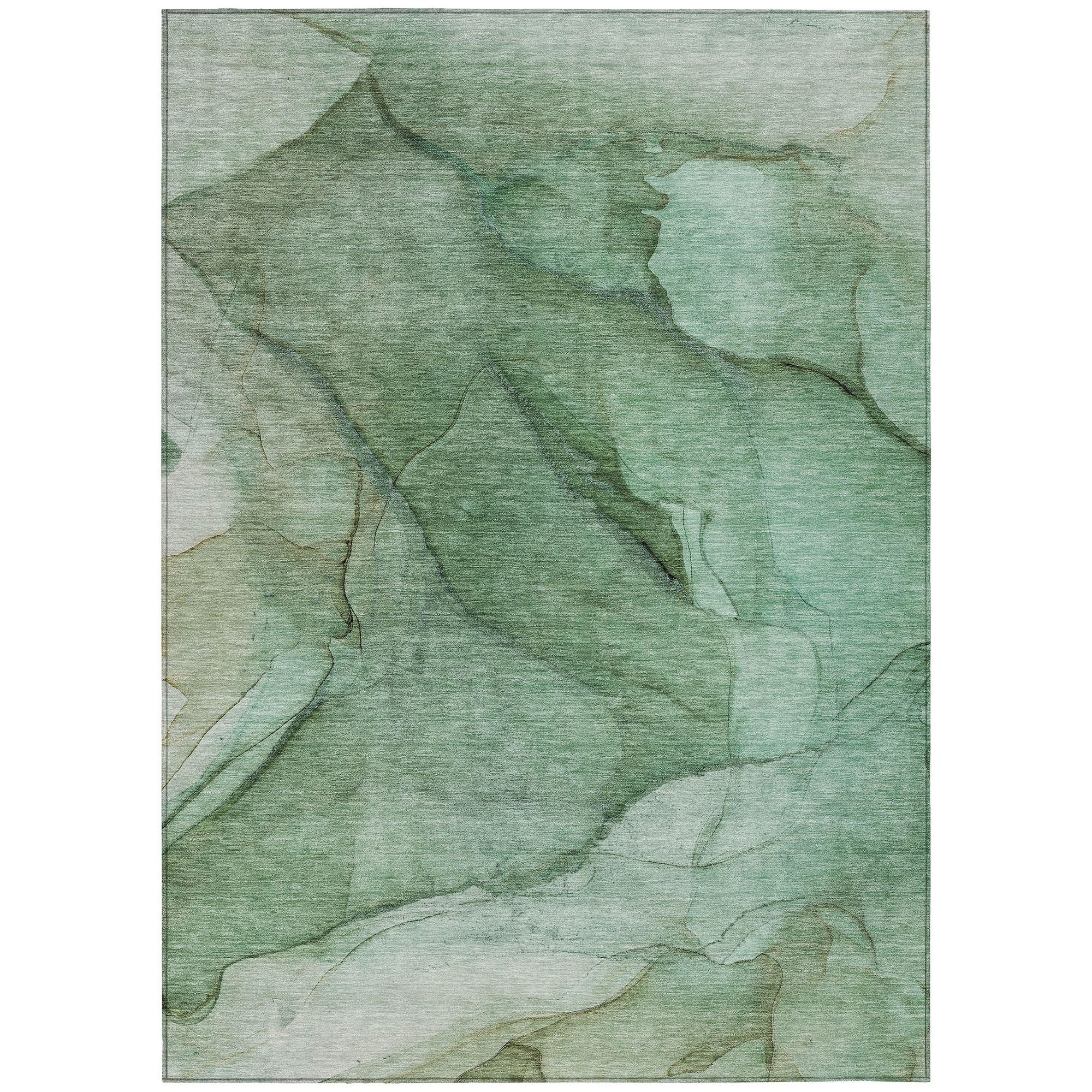 Machine Made ACN607 Green  Rugs #color_green 