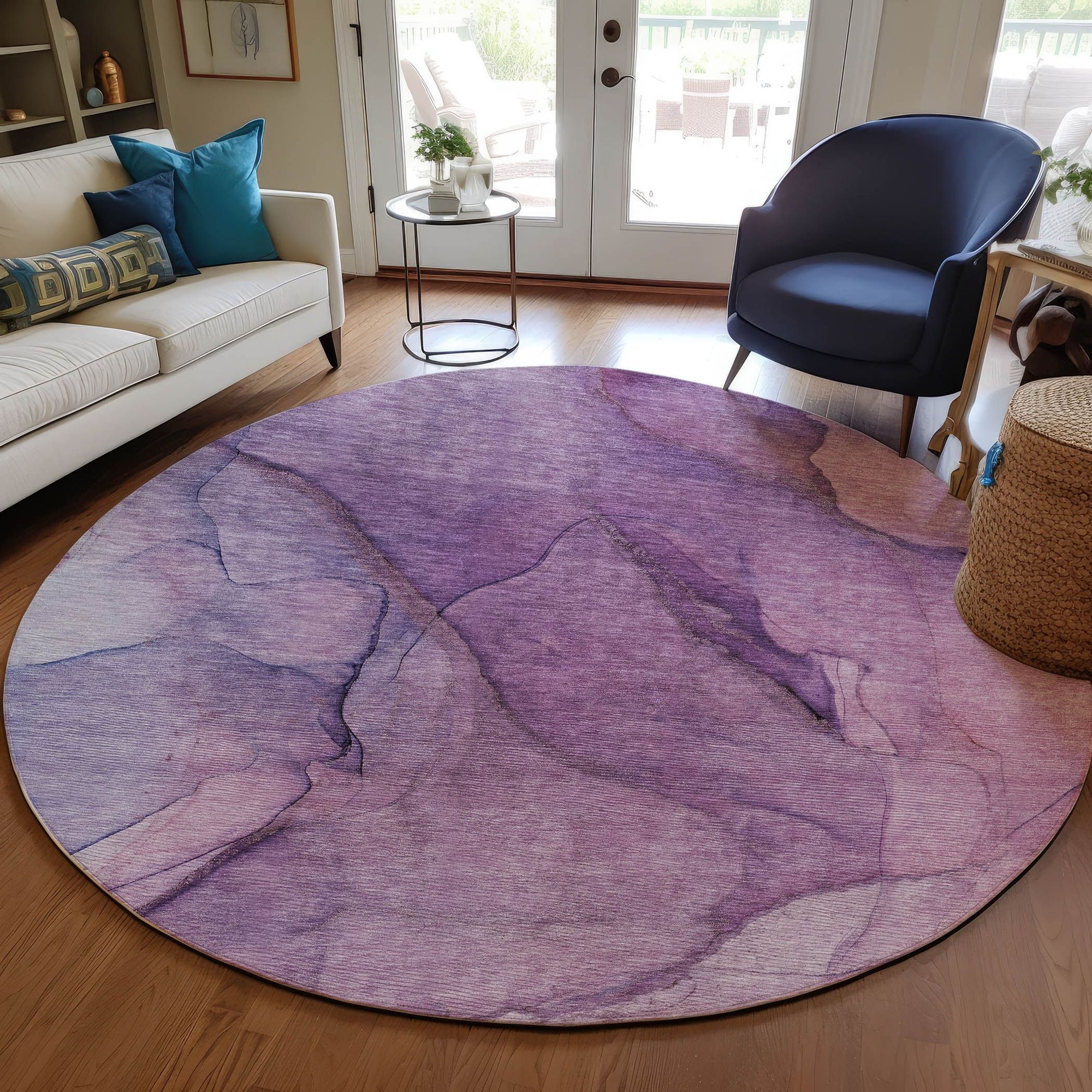 Machine Made ACN607 Purple  Rugs #color_purple 