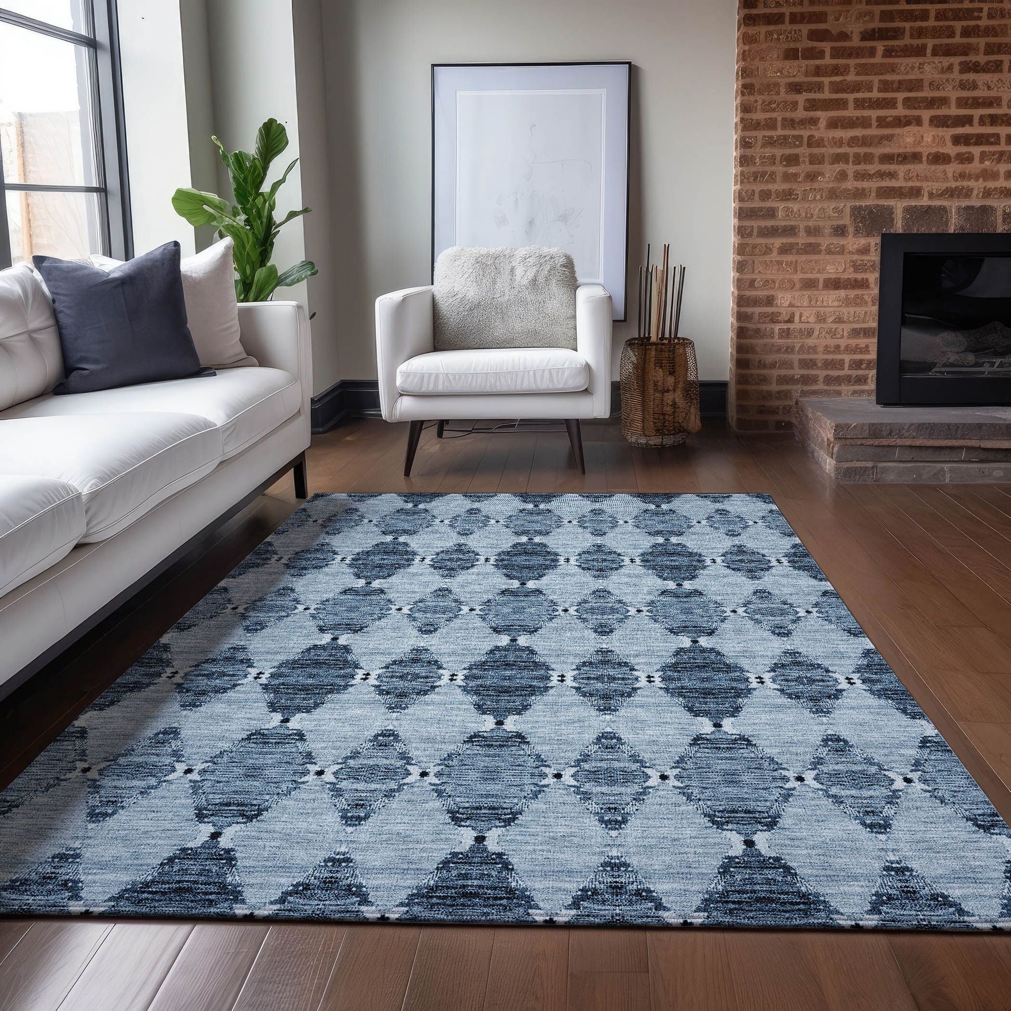 Machine Made ACN610 Blue  Rugs #color_blue 