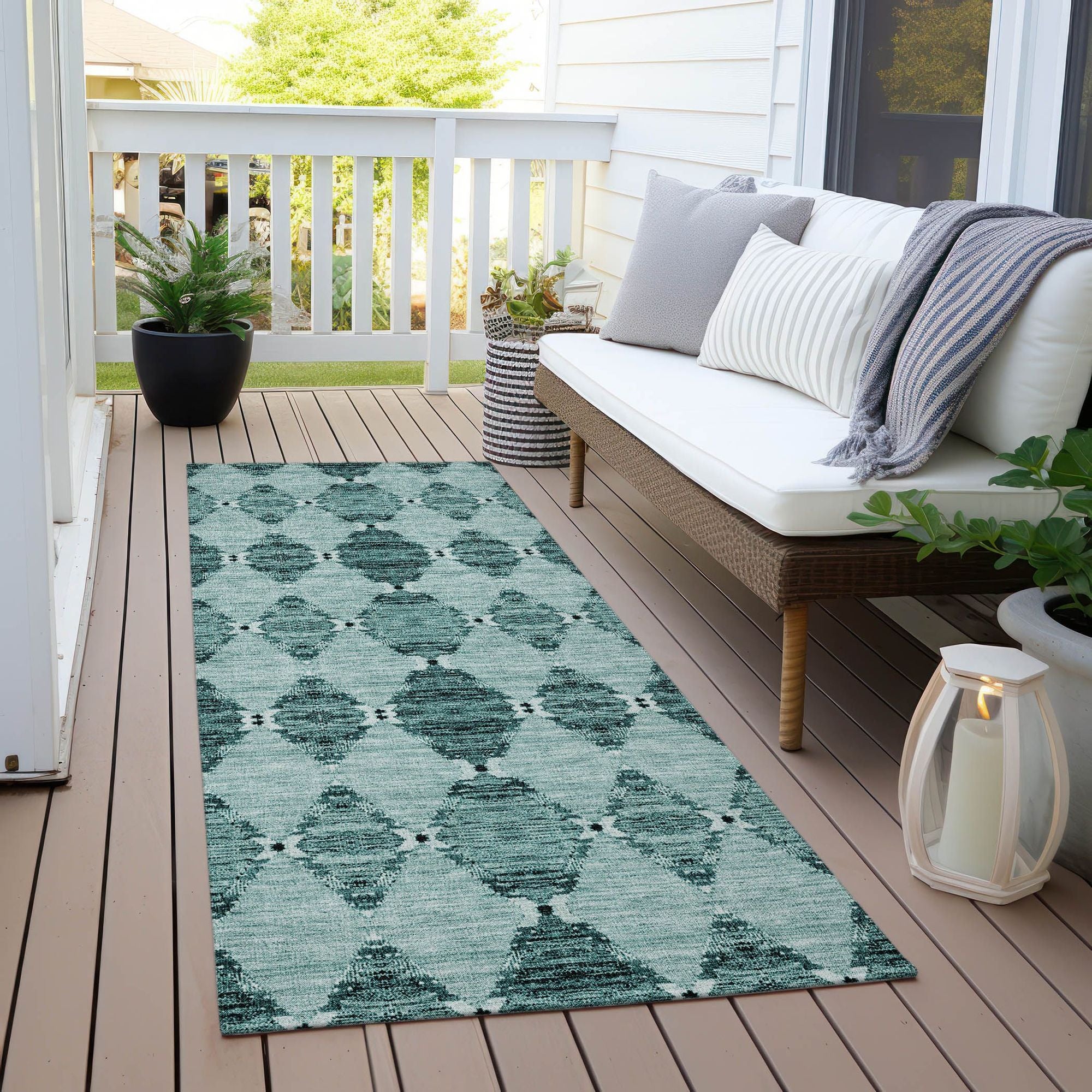 Machine Made ACN610 Teal  Rugs #color_teal 