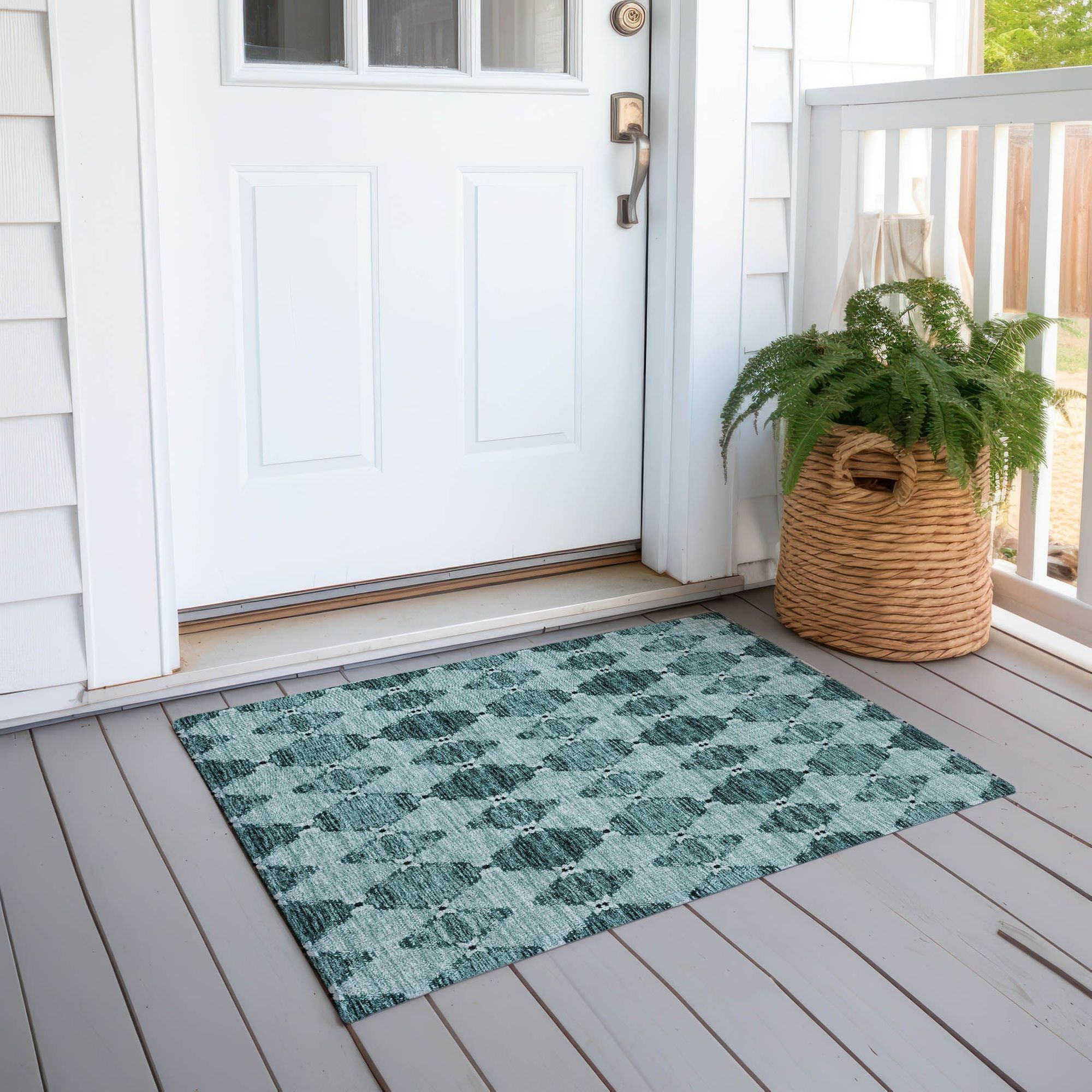 Machine Made ACN610 Teal  Rugs #color_teal 