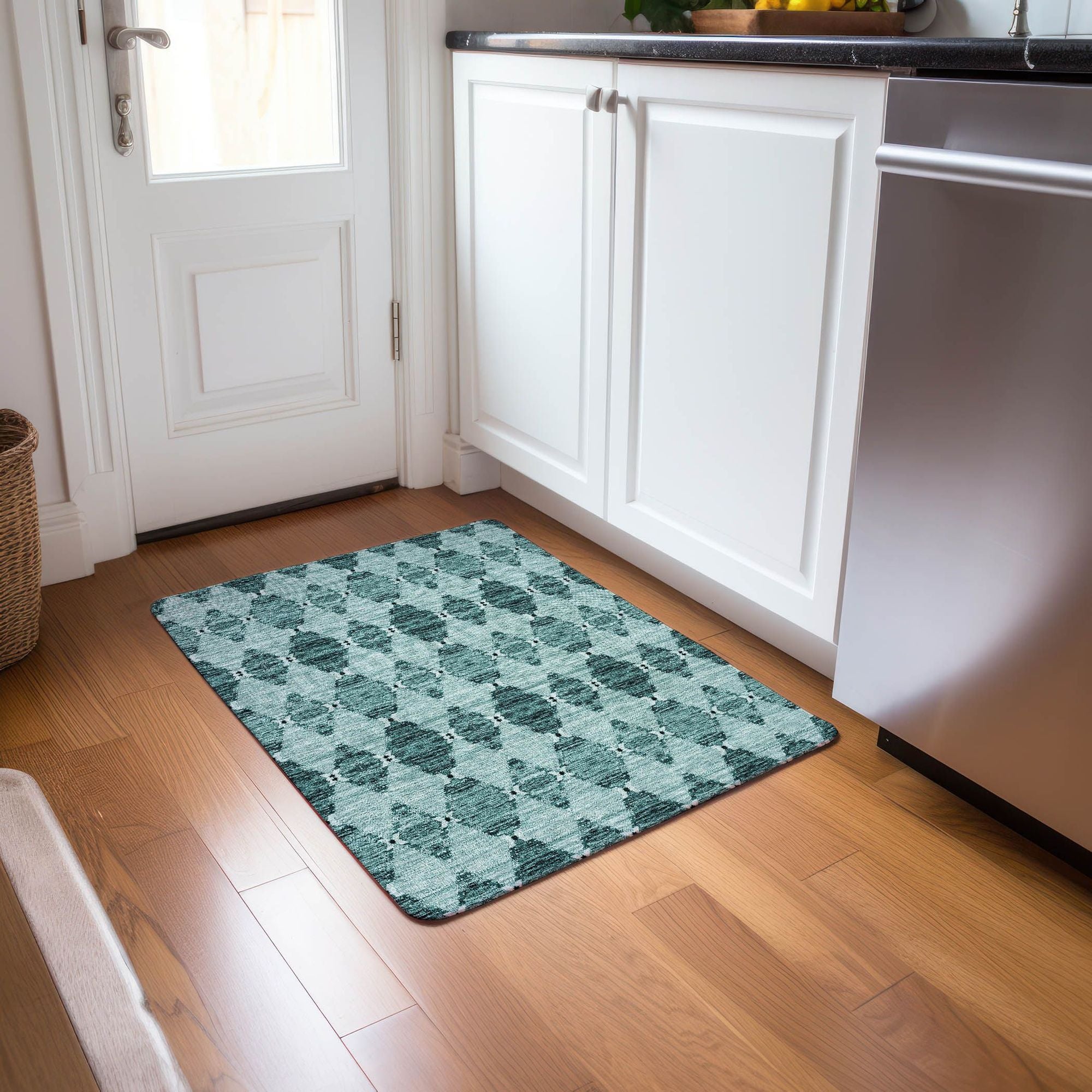 Machine Made ACN610 Teal  Rugs #color_teal 