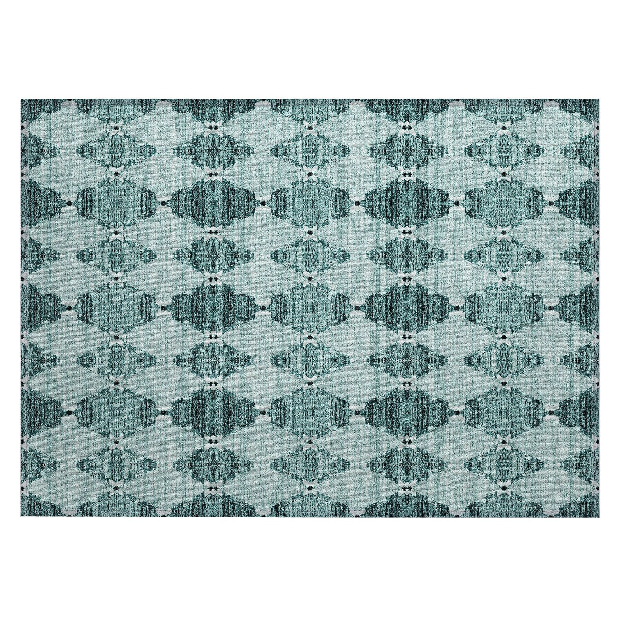 Machine Made ACN610 Teal  Rugs #color_teal 