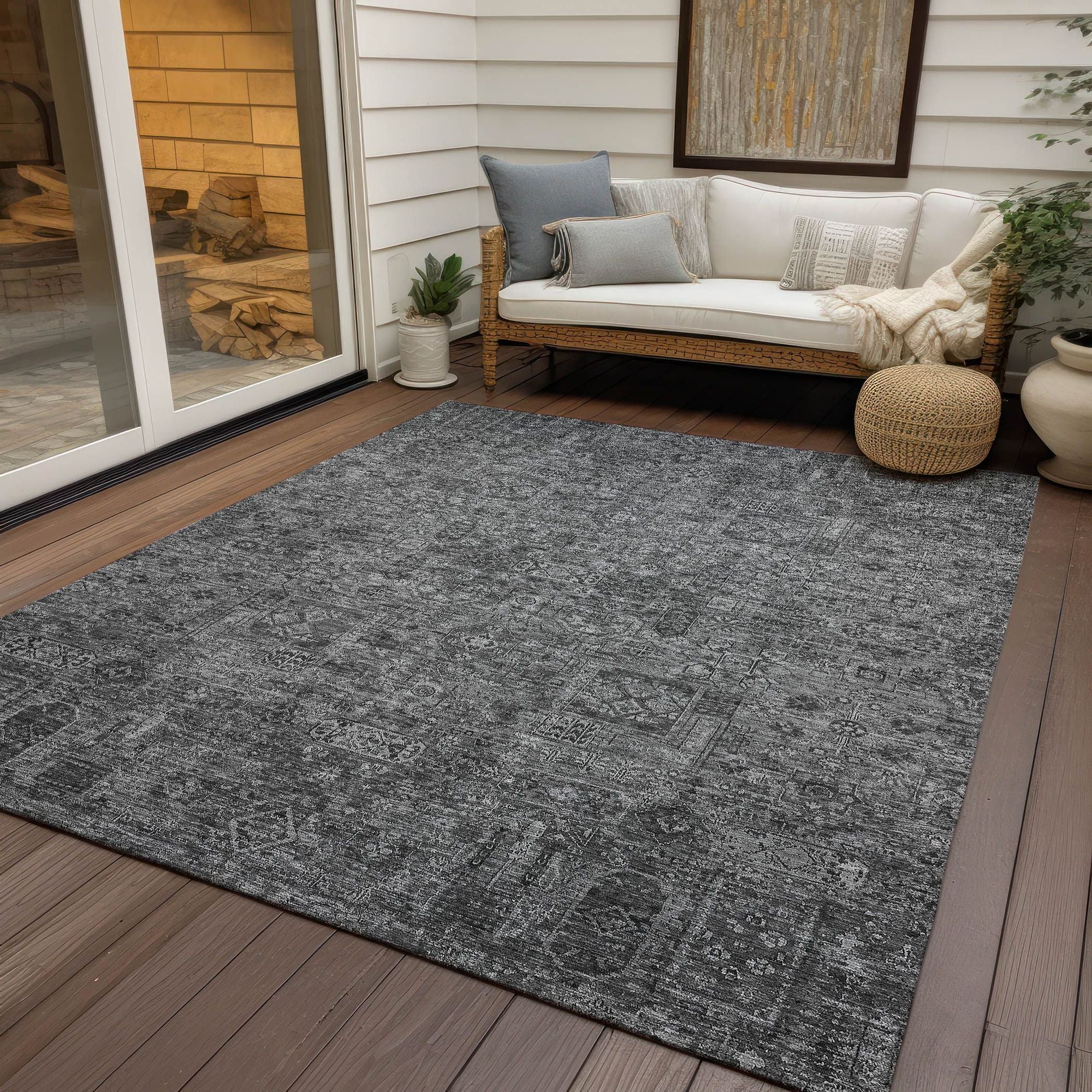 Machine Made ACN611 Charcoal Gray Rugs #color_charcoal gray