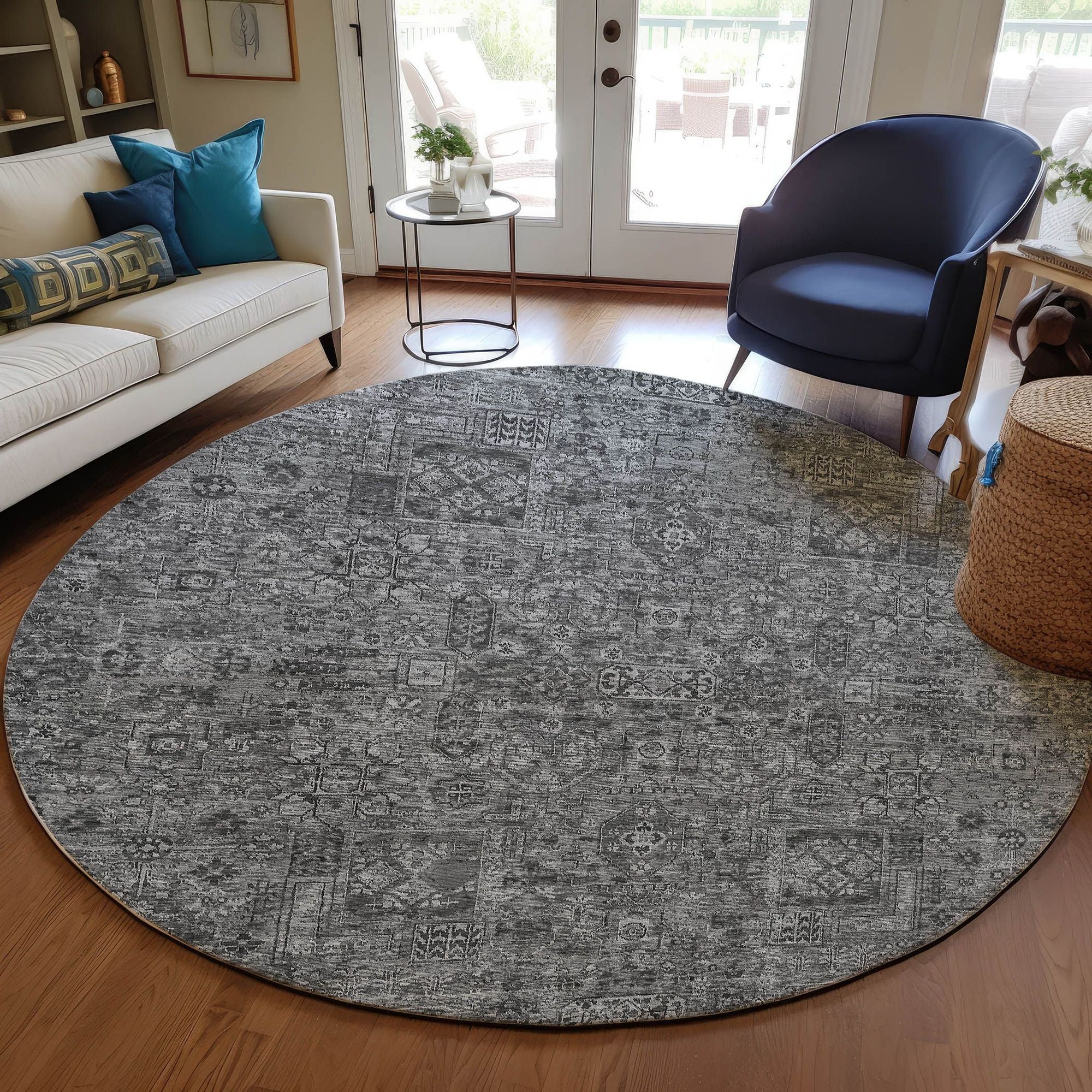 Machine Made ACN611 Charcoal Gray Rugs #color_charcoal gray