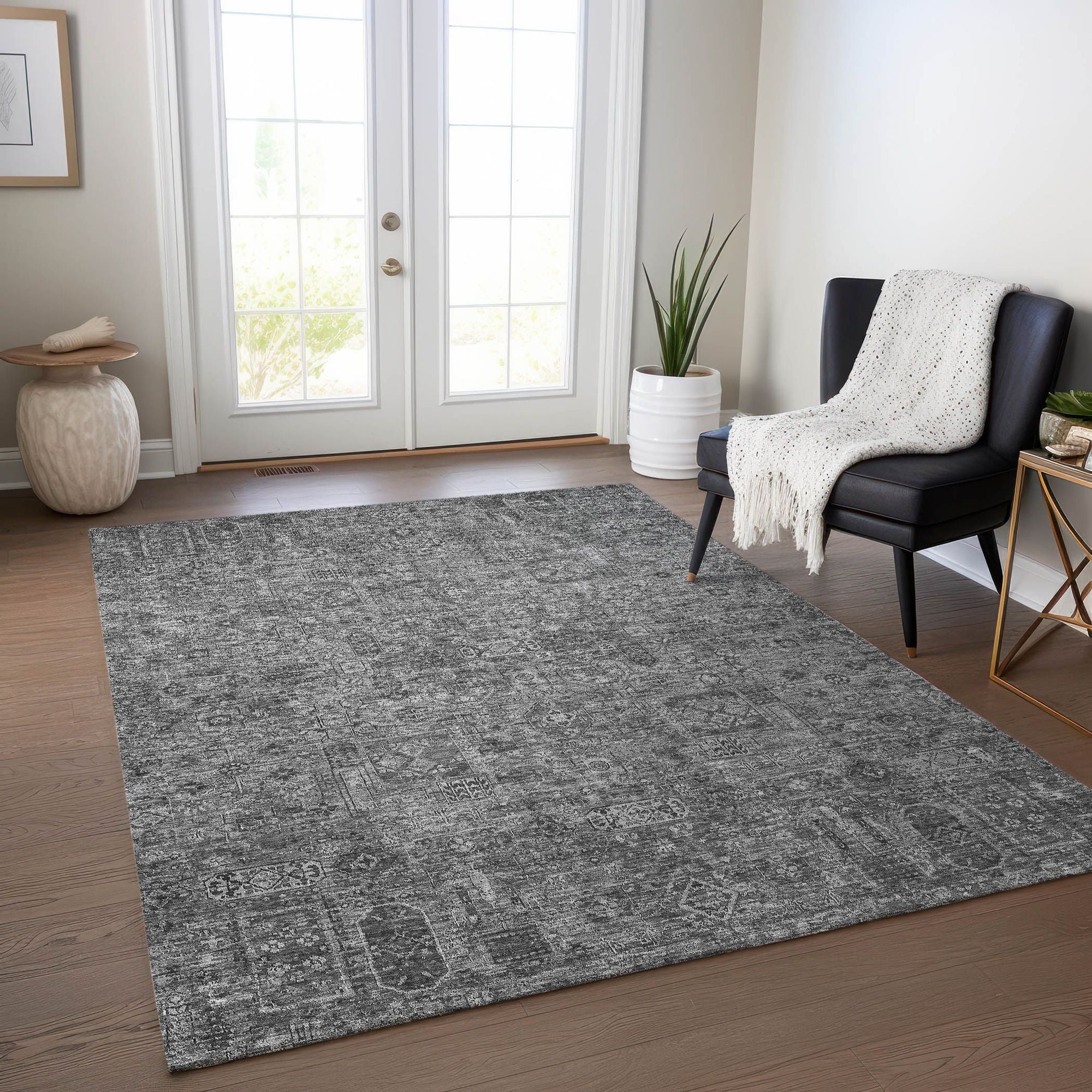 Machine Made ACN611 Charcoal Gray Rugs #color_charcoal gray