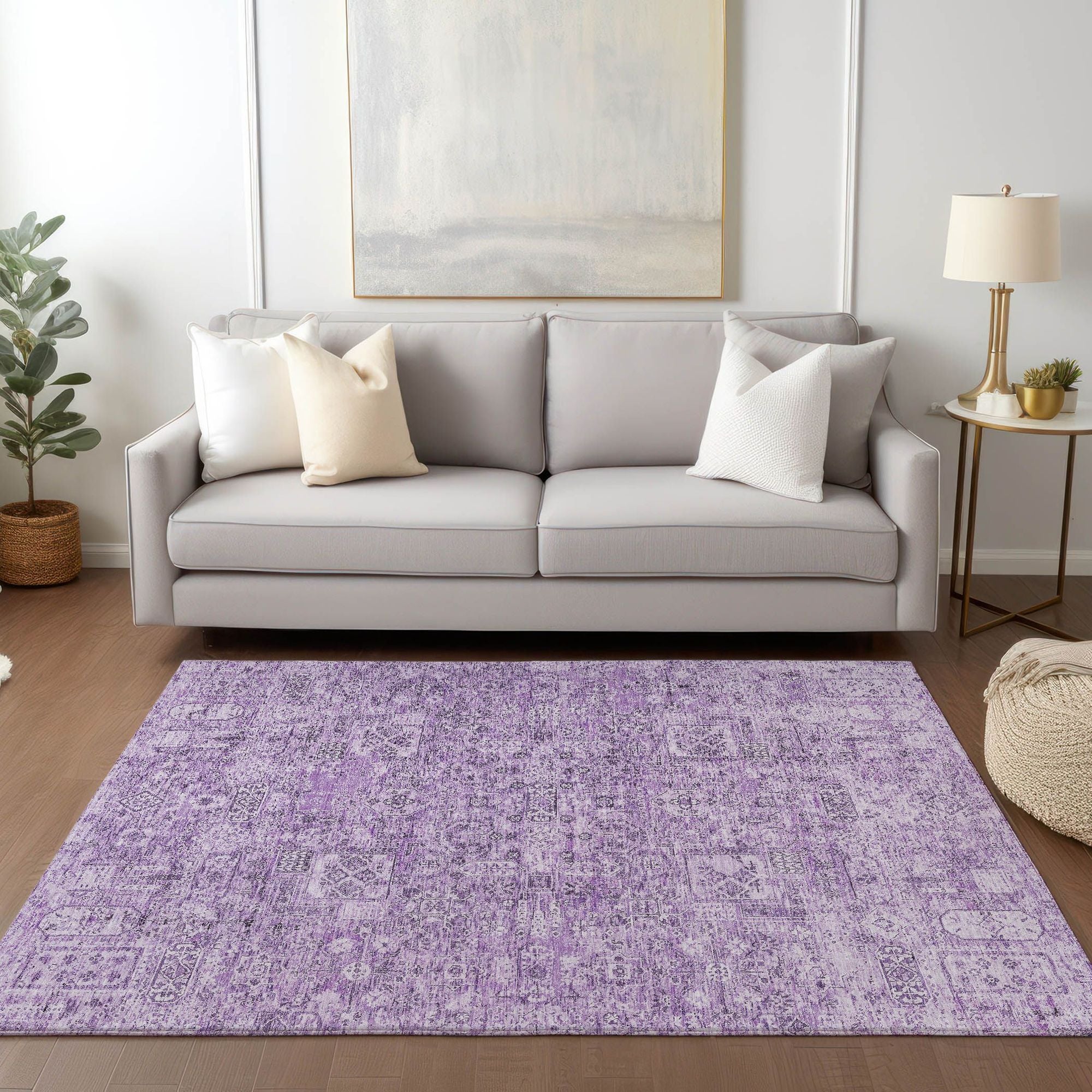 Machine Made ACN611 Lilac Purple Rugs #color_lilac purple