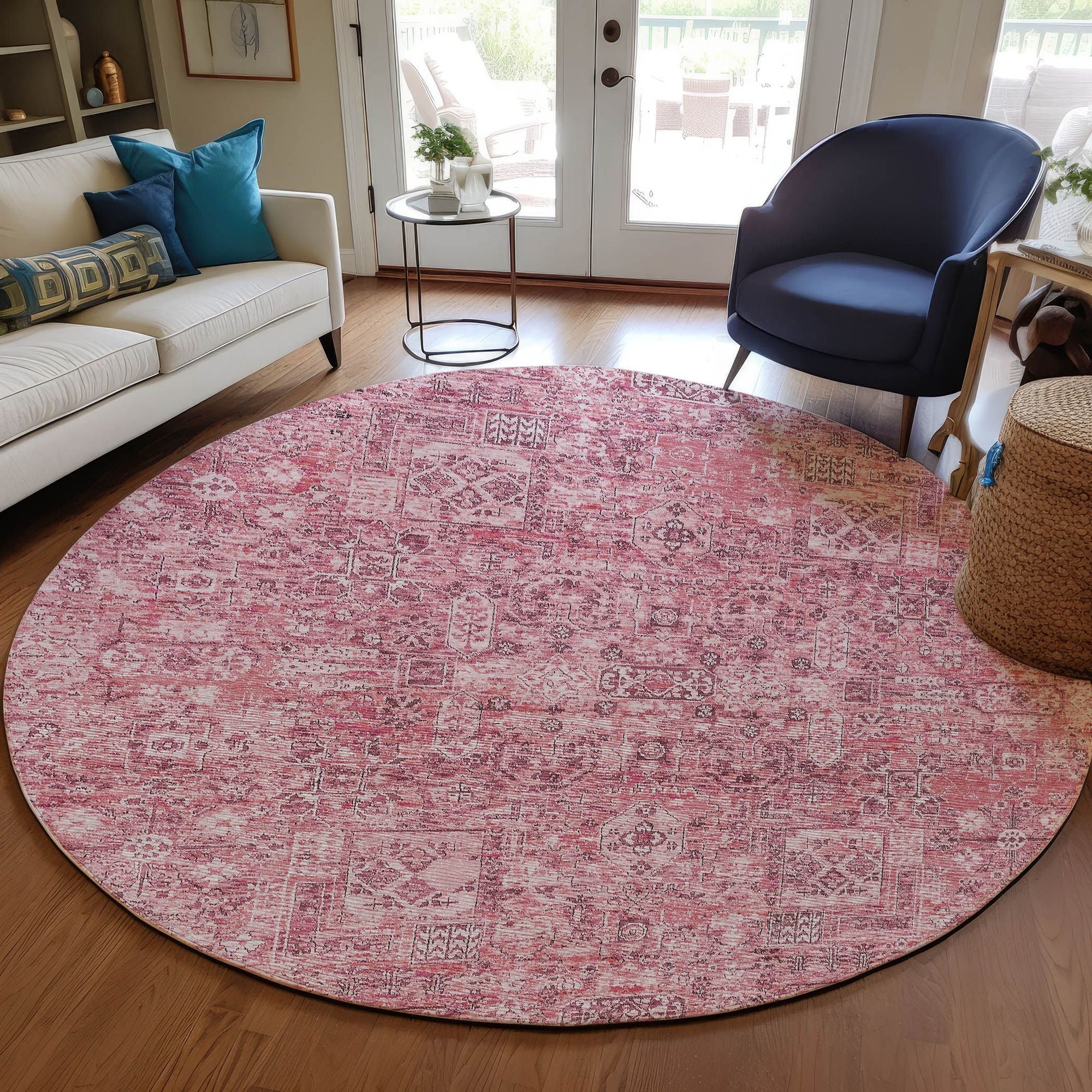 Machine Made ACN611 Pink  Rugs #color_pink 