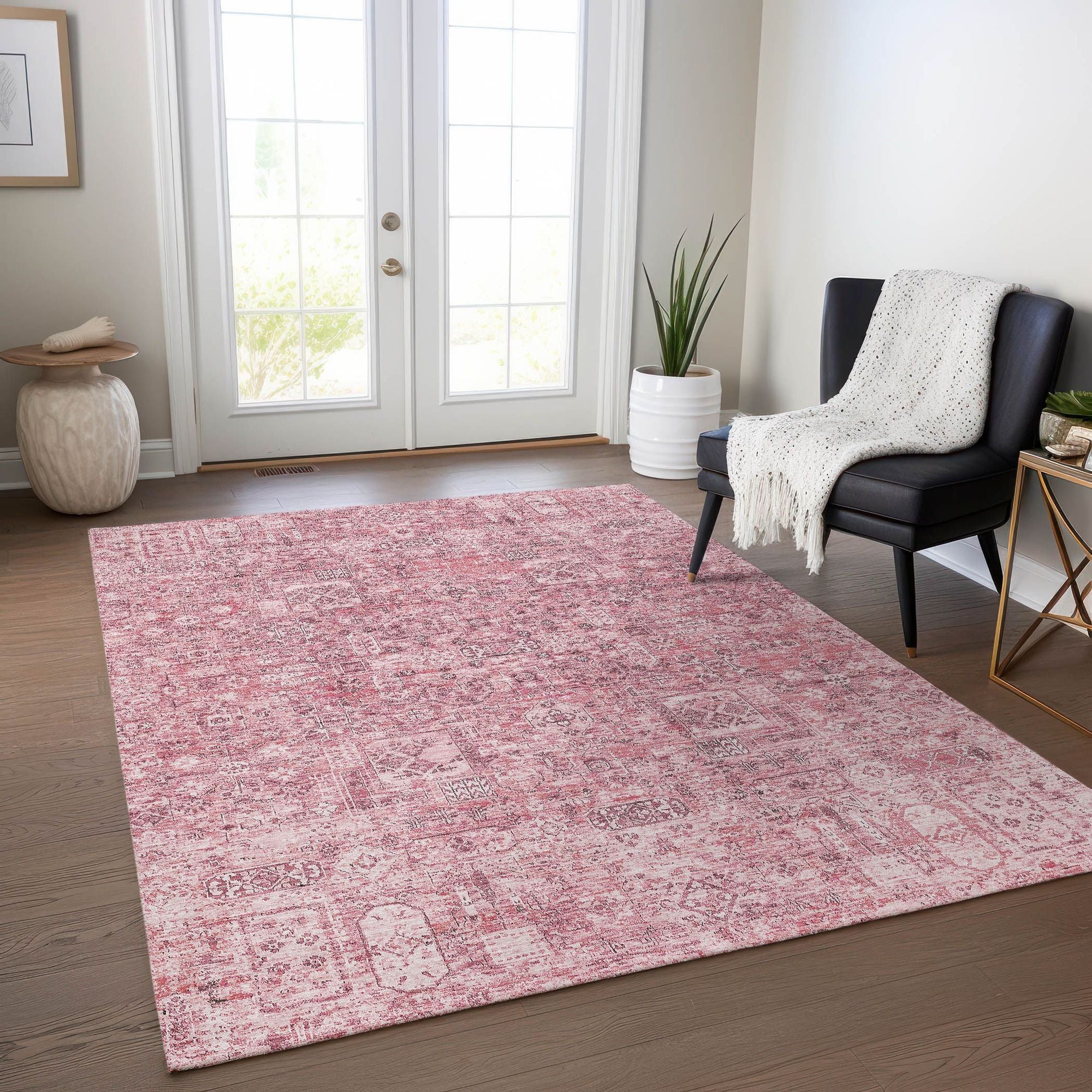 Machine Made ACN611 Pink  Rugs #color_pink 