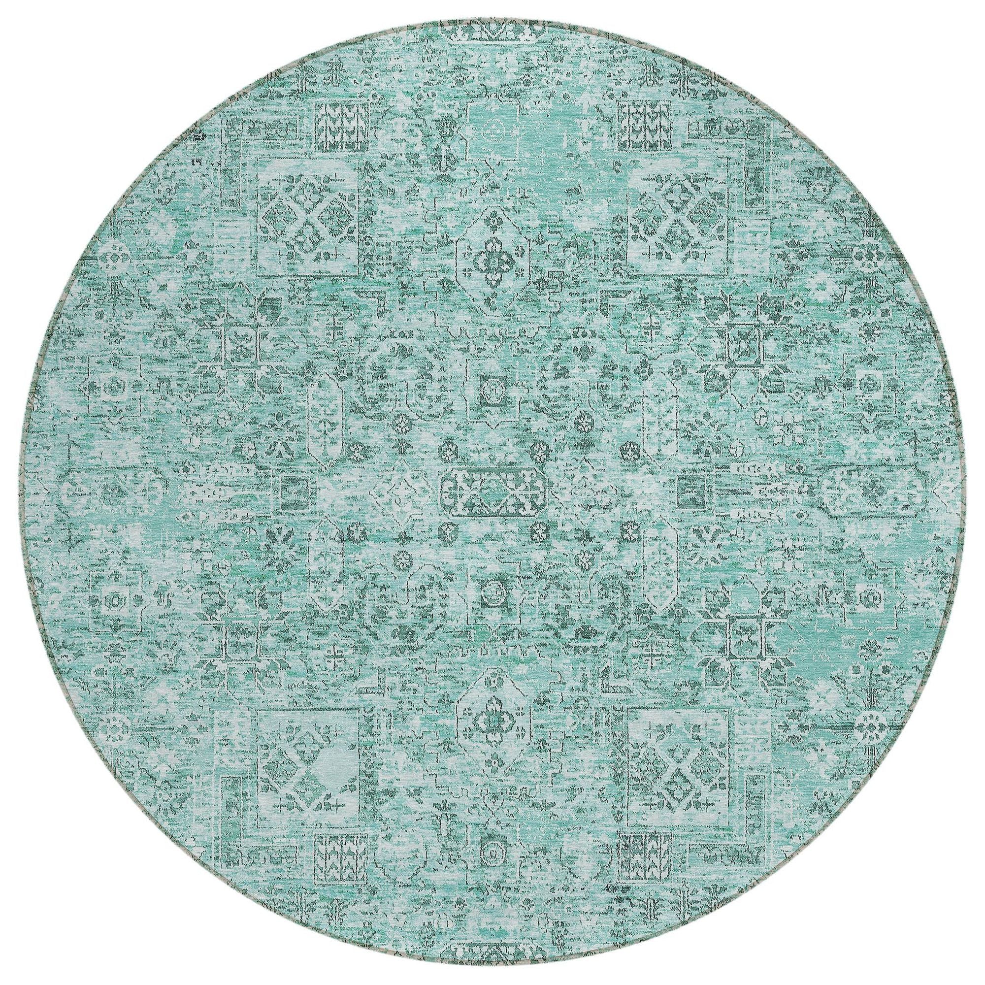 Machine Made ACN611 Teal  Rugs #color_teal 