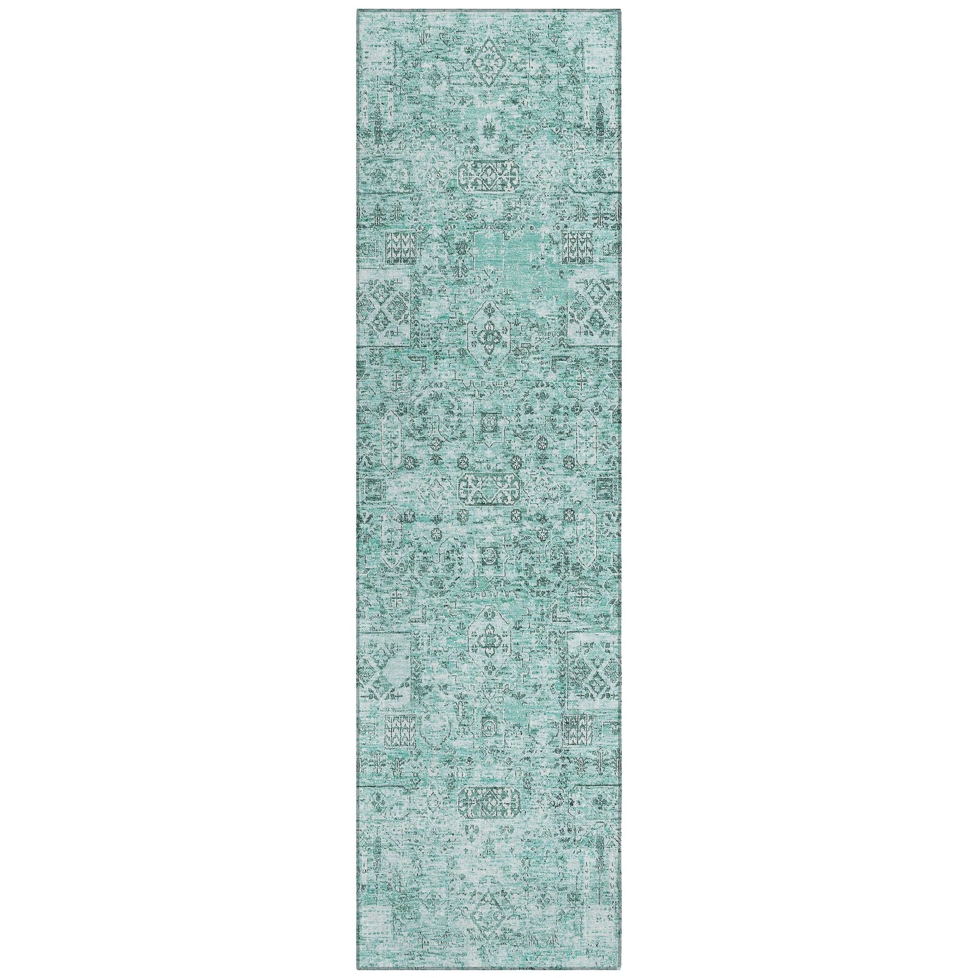 Machine Made ACN611 Teal  Rugs #color_teal 