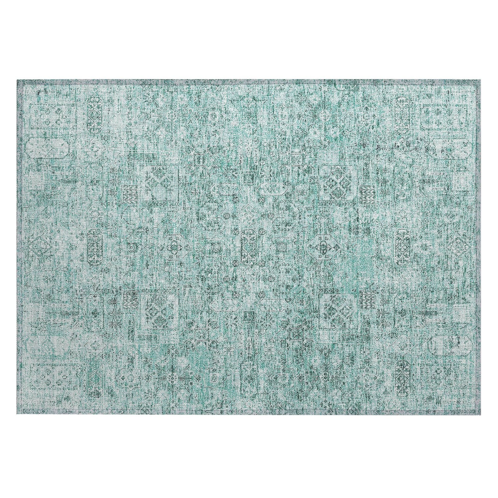 Machine Made ACN611 Teal  Rugs #color_teal 