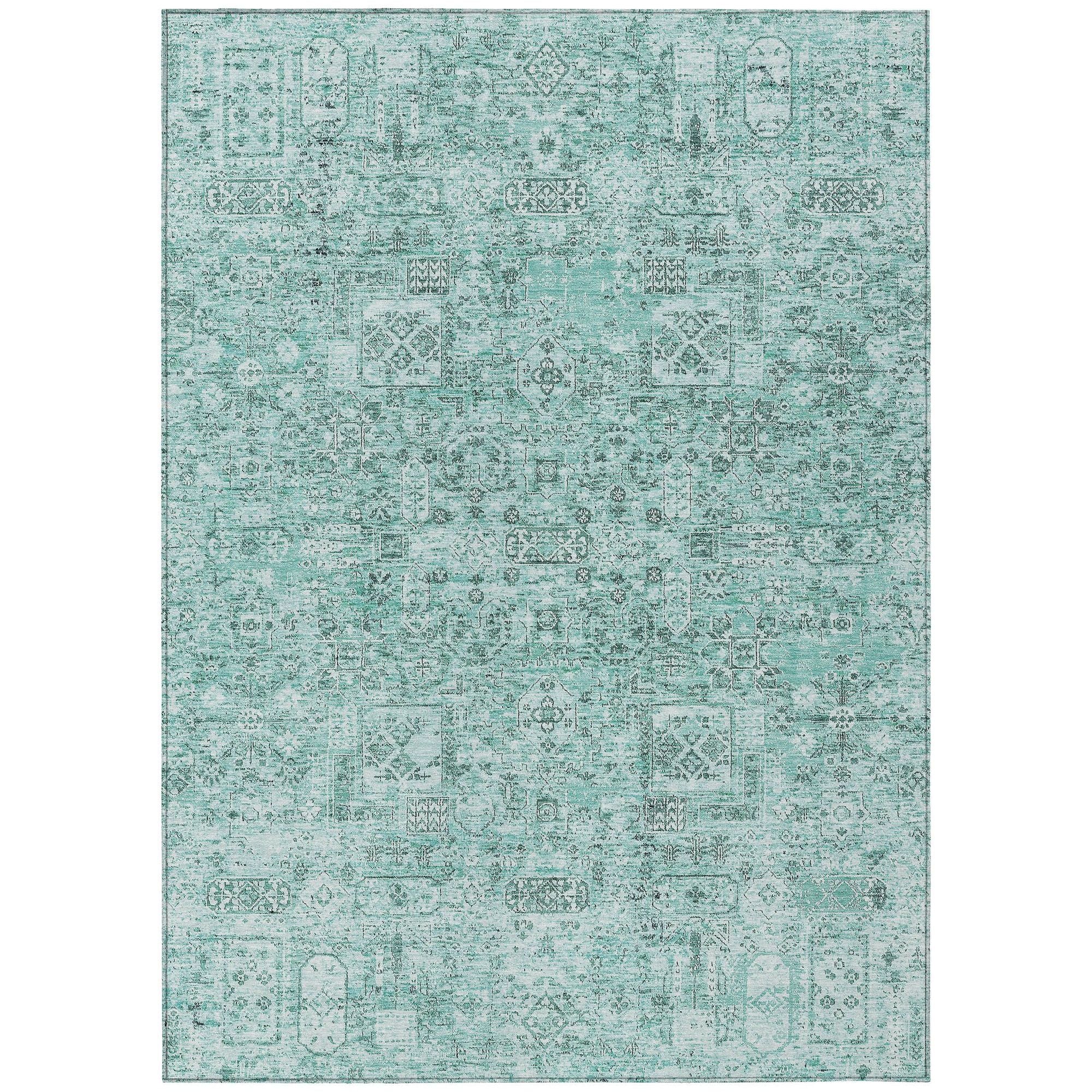 Machine Made ACN611 Teal  Rugs #color_teal 