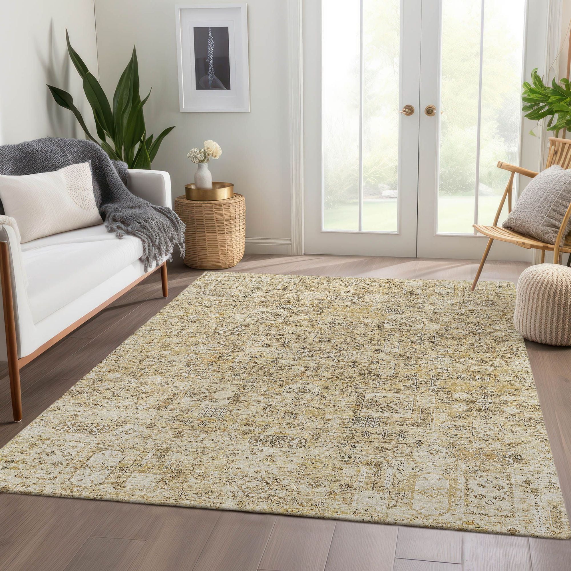 Machine Made ACN611 Wheat Gold Rugs #color_wheat gold