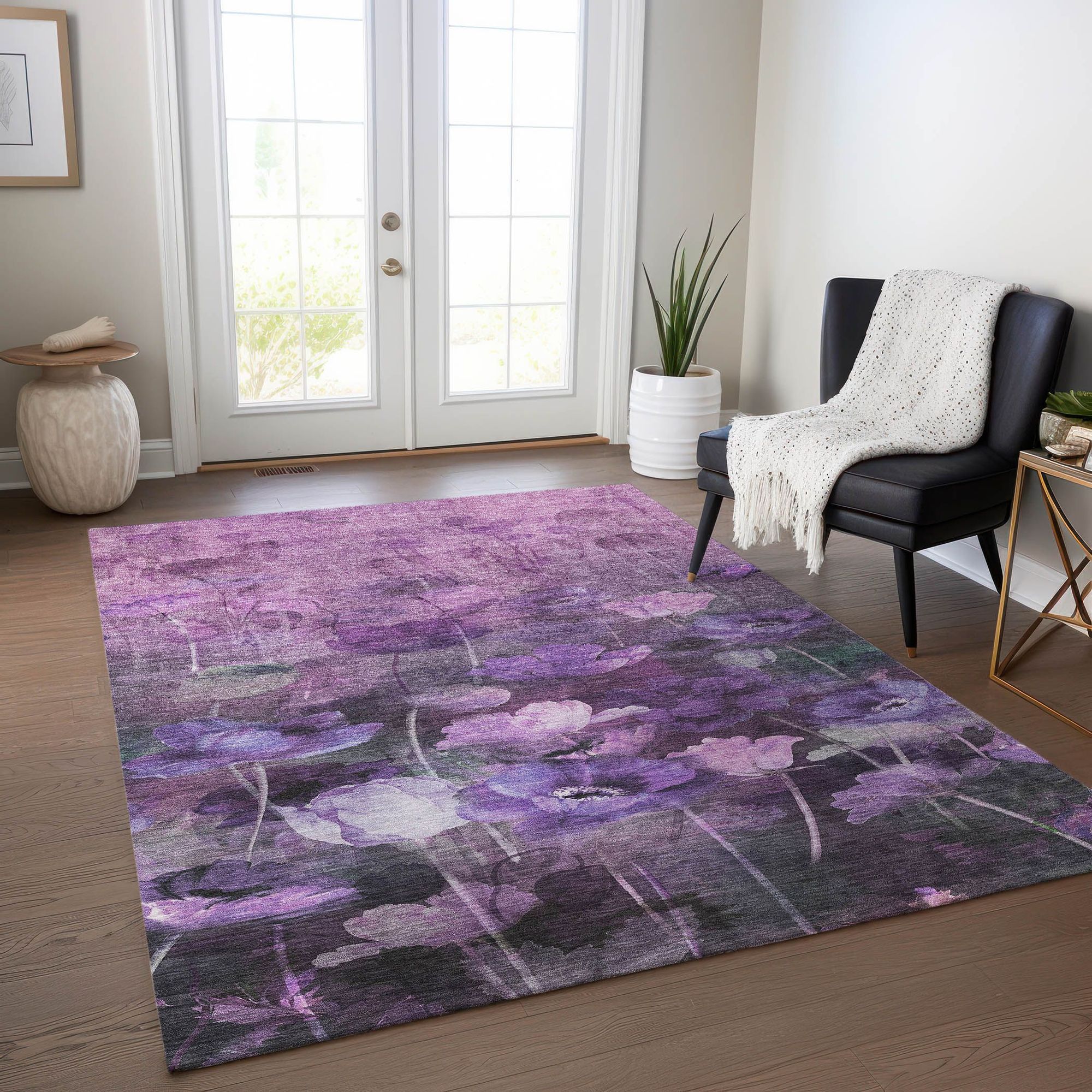 Machine Made ACN613 Purple  Rugs #color_purple 