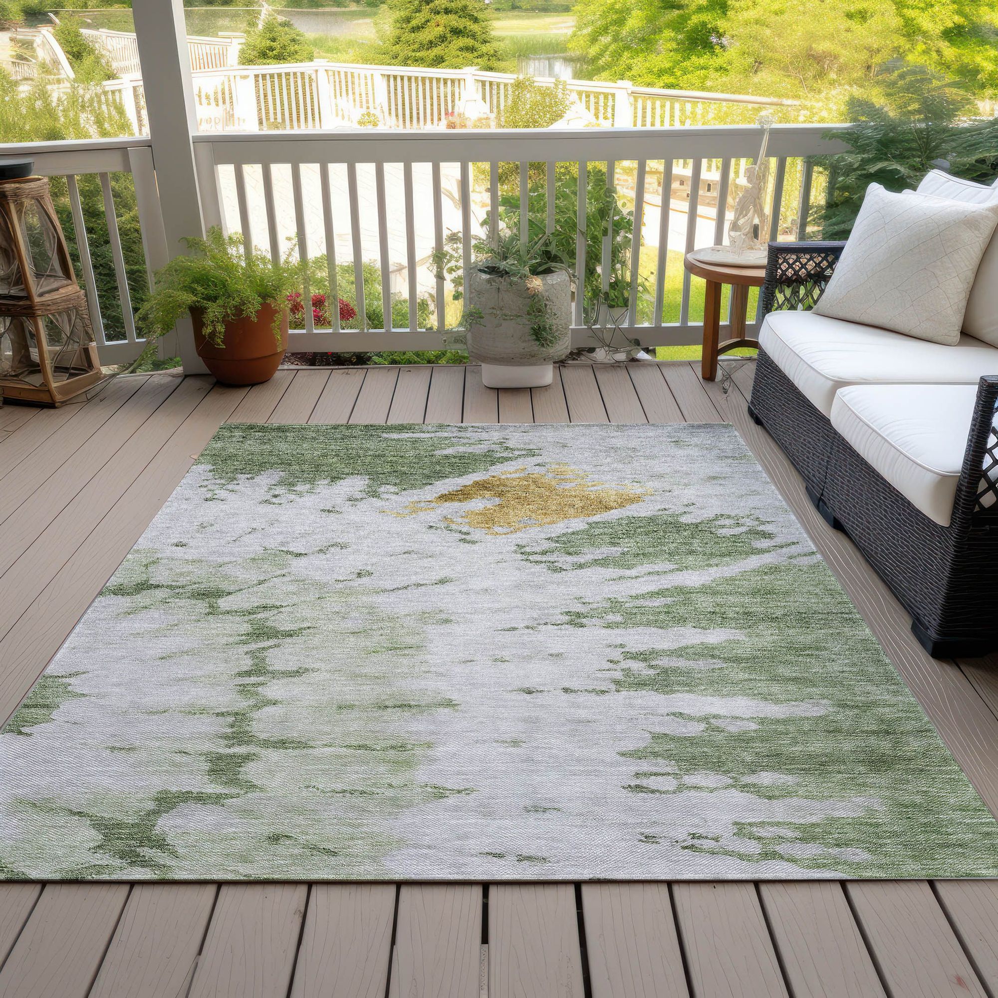 Machine Made ACN614 Aloe Green Rugs #color_aloe green