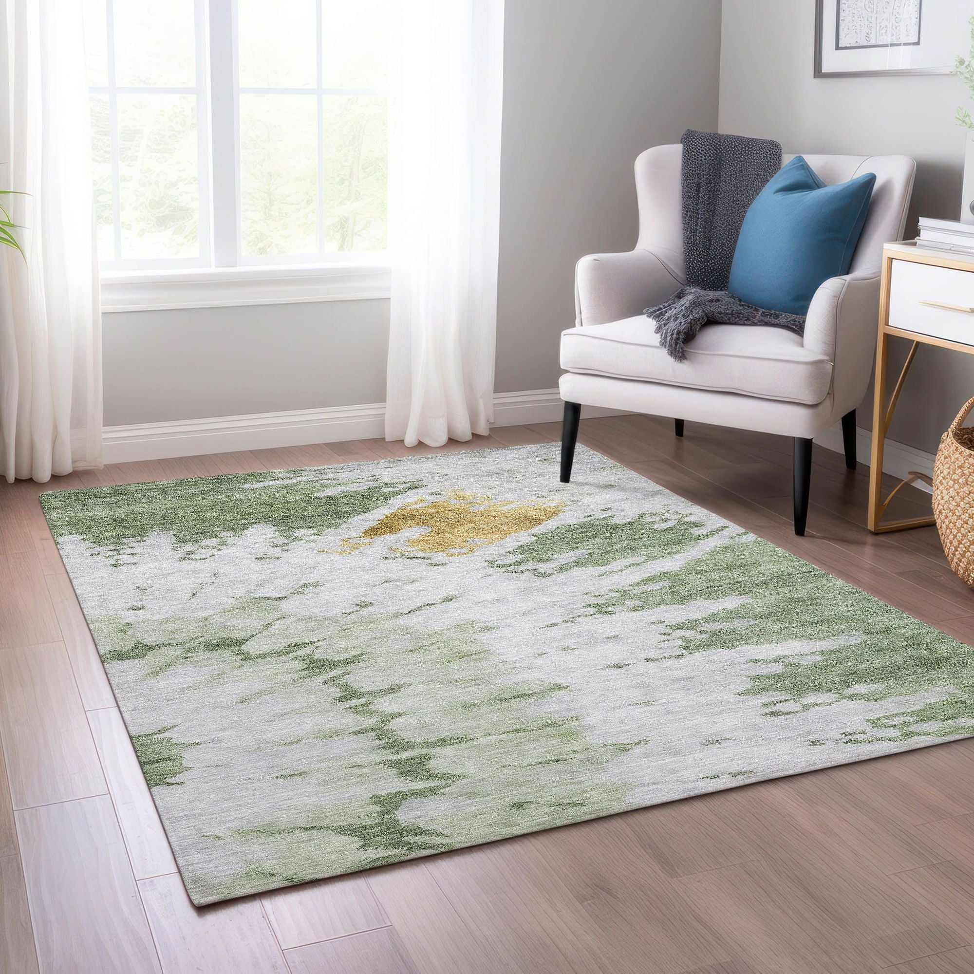 Machine Made ACN614 Aloe Green Rugs #color_aloe green