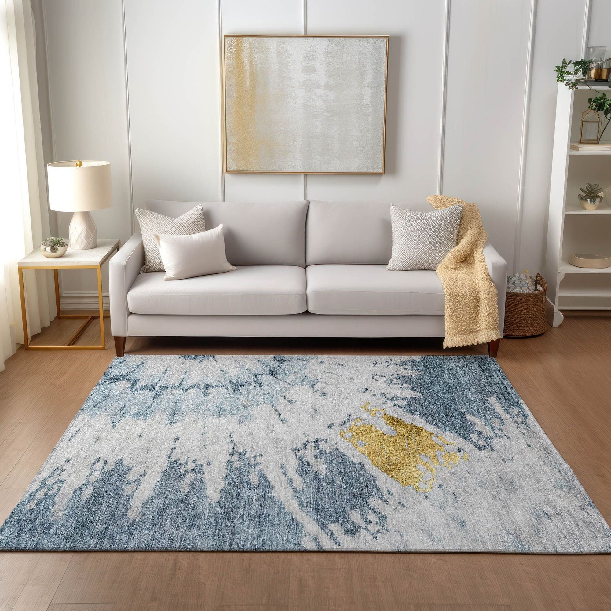 Machine Made ACN614 Blue  Rugs #color_blue 