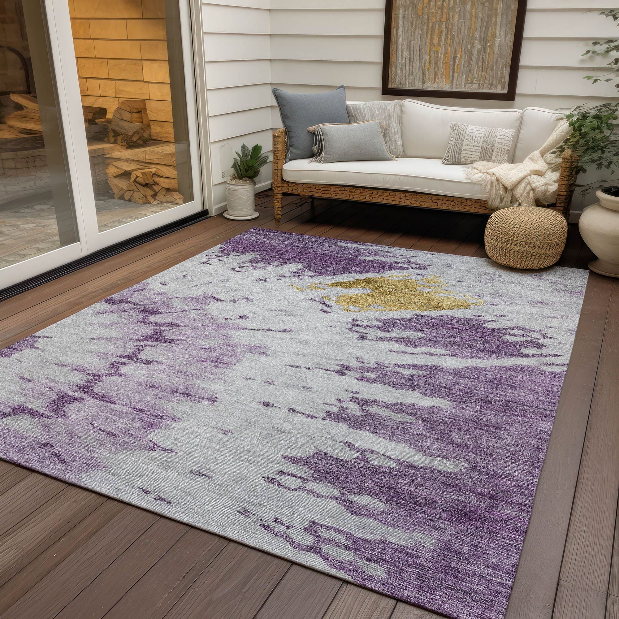 Machine Made ACN614 Purple  Rugs #color_purple 