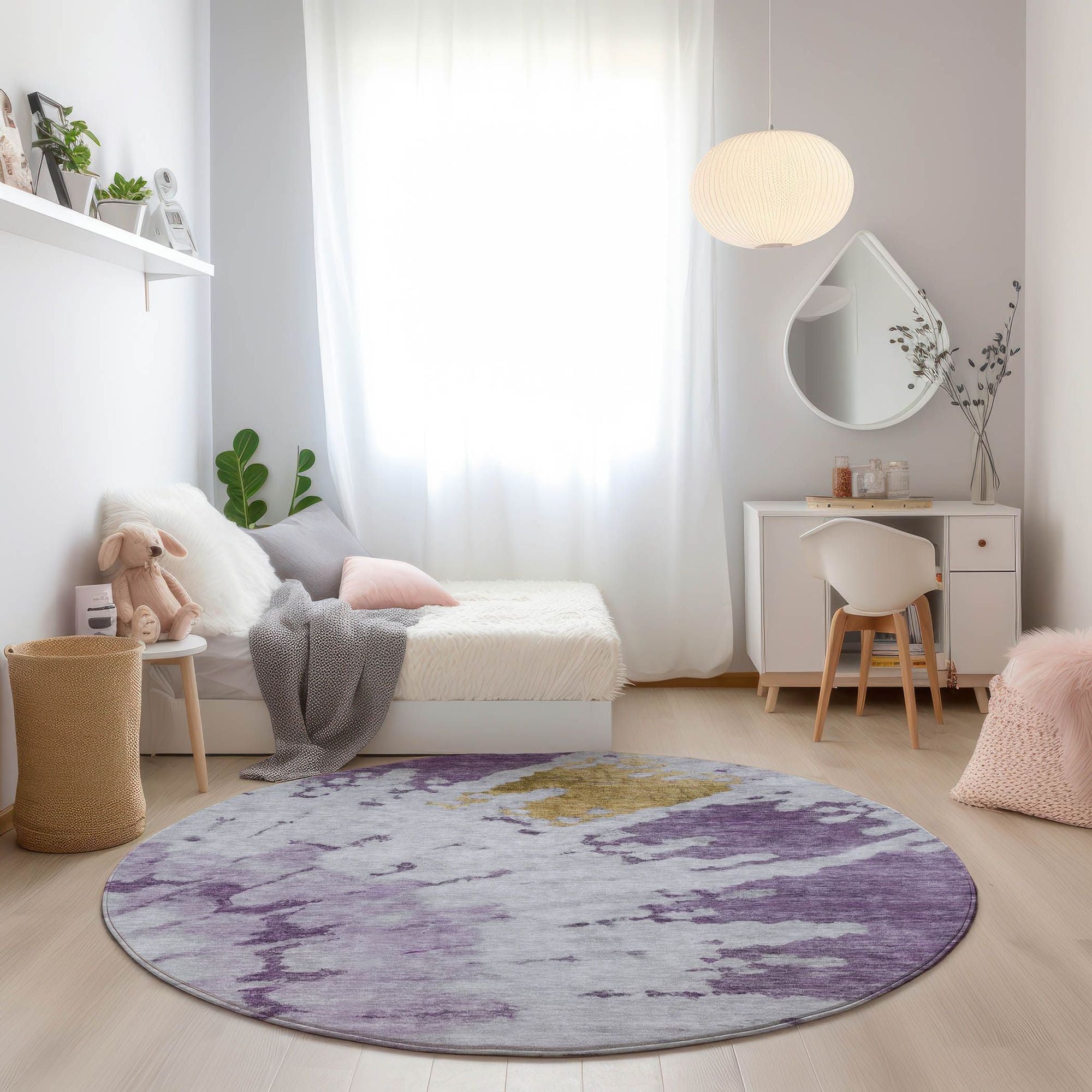 Machine Made ACN614 Purple  Rugs #color_purple 