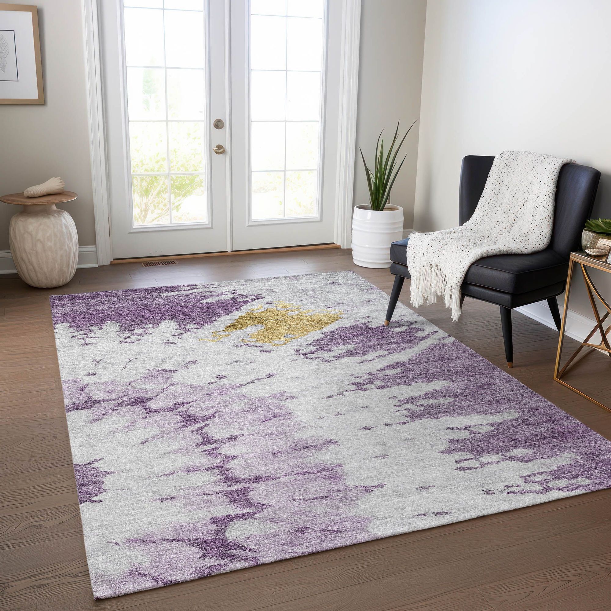 Machine Made ACN614 Purple  Rugs #color_purple 