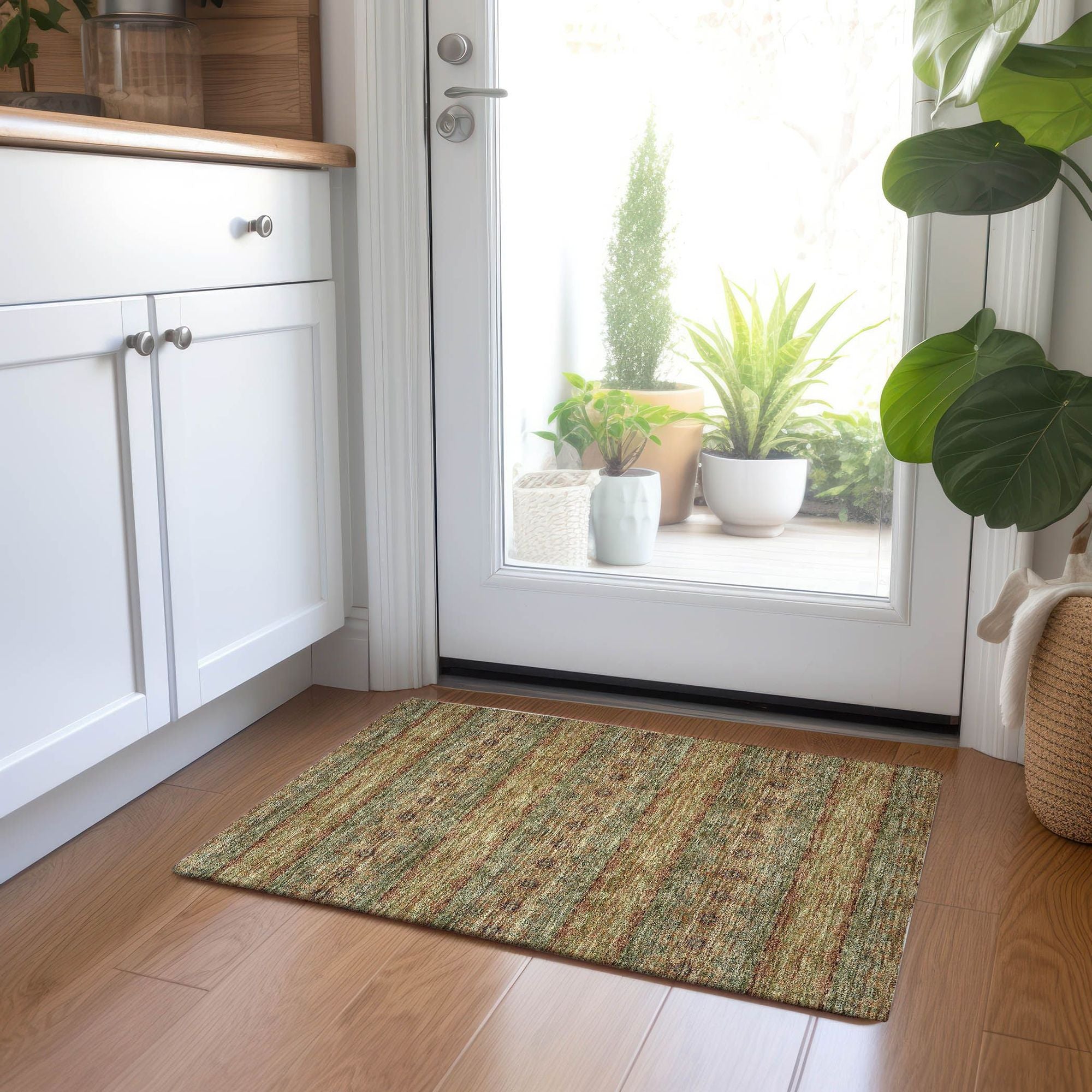 Machine Made ACN615 Green  Rugs #color_green 