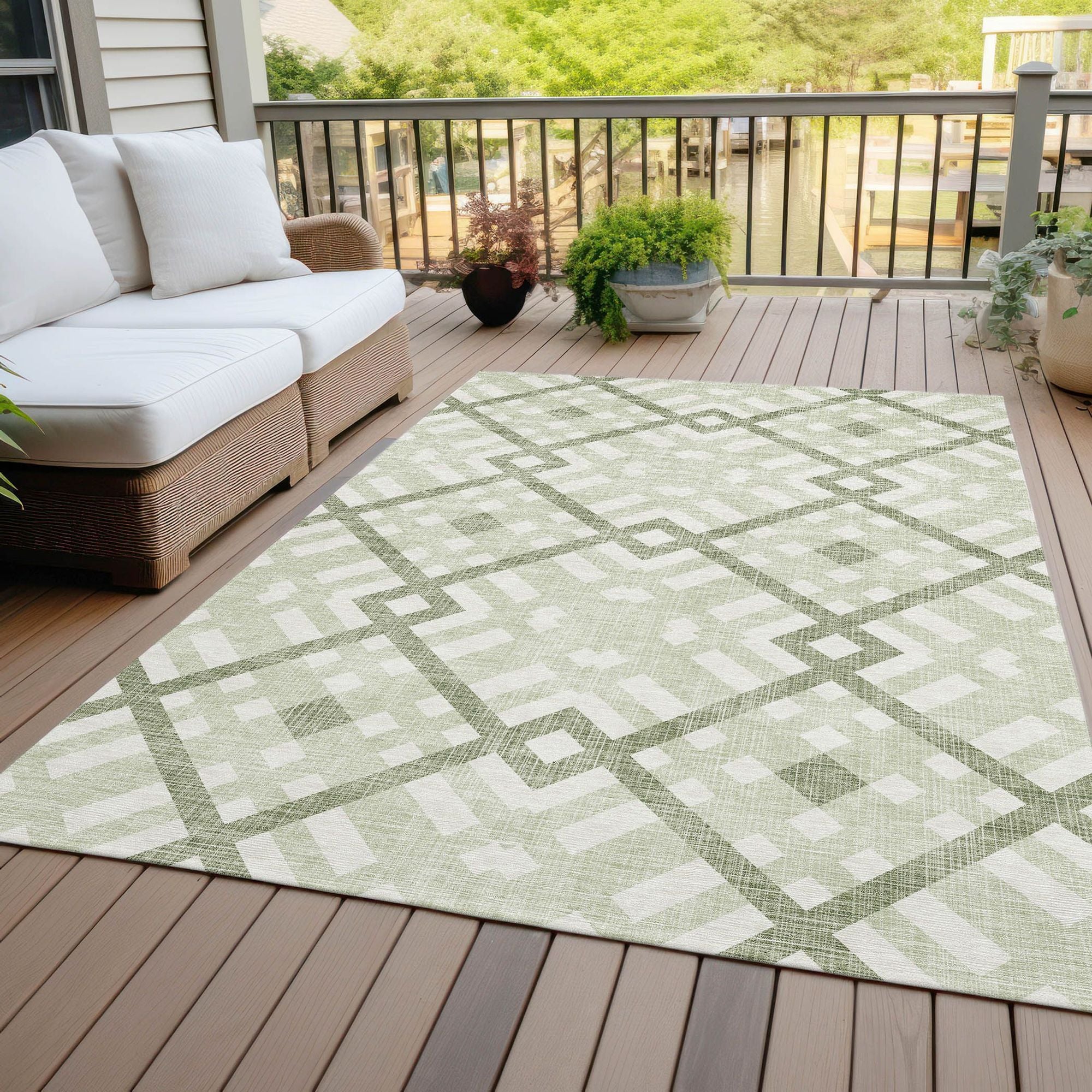 Machine Made ACN616 Aloe Green Rugs #color_aloe green