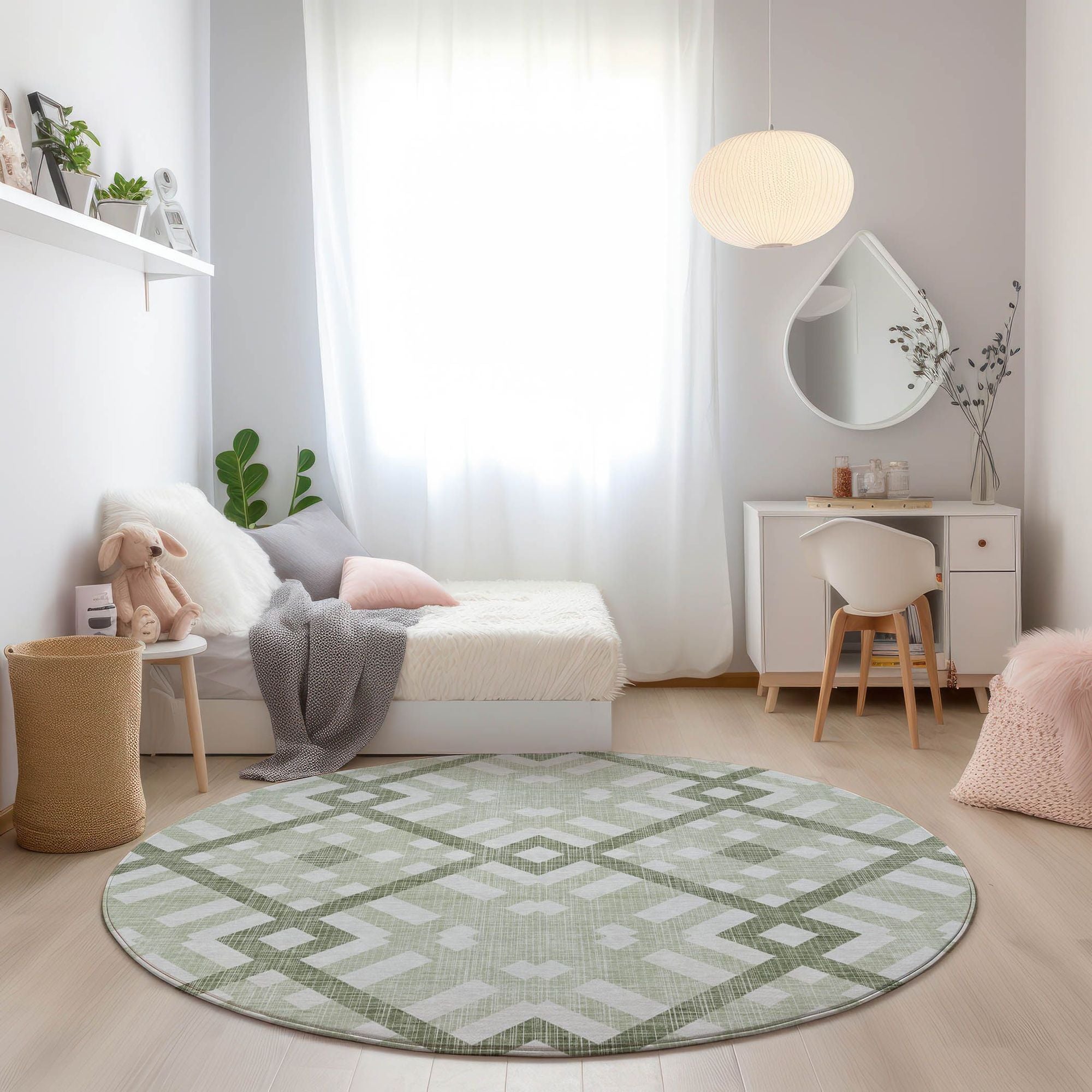 Machine Made ACN616 Aloe Green Rugs #color_aloe green