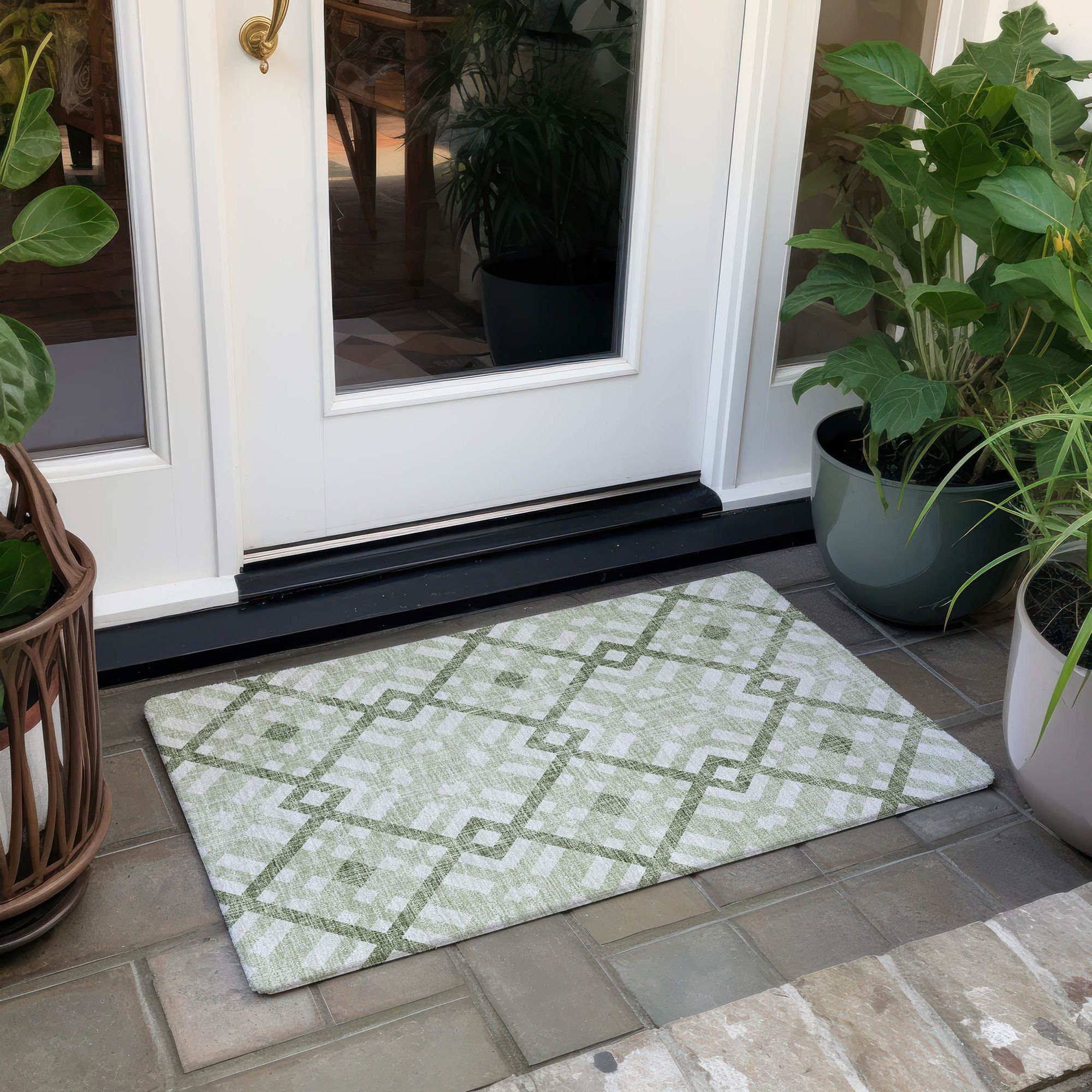 Machine Made ACN616 Aloe Green Rugs #color_aloe green