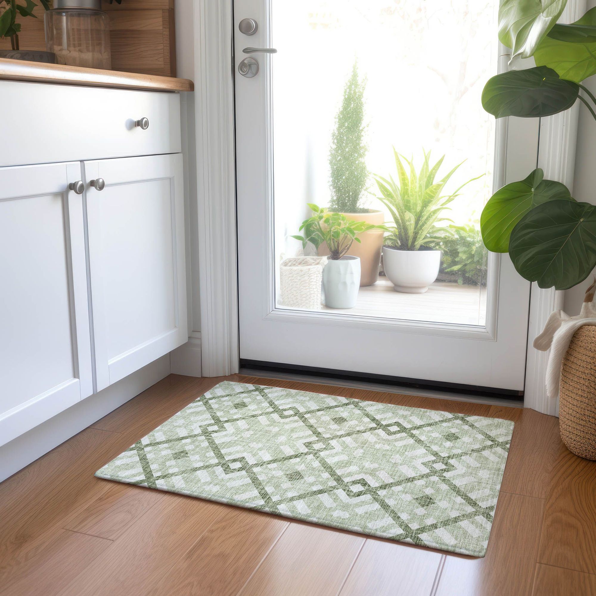 Machine Made ACN616 Aloe Green Rugs #color_aloe green