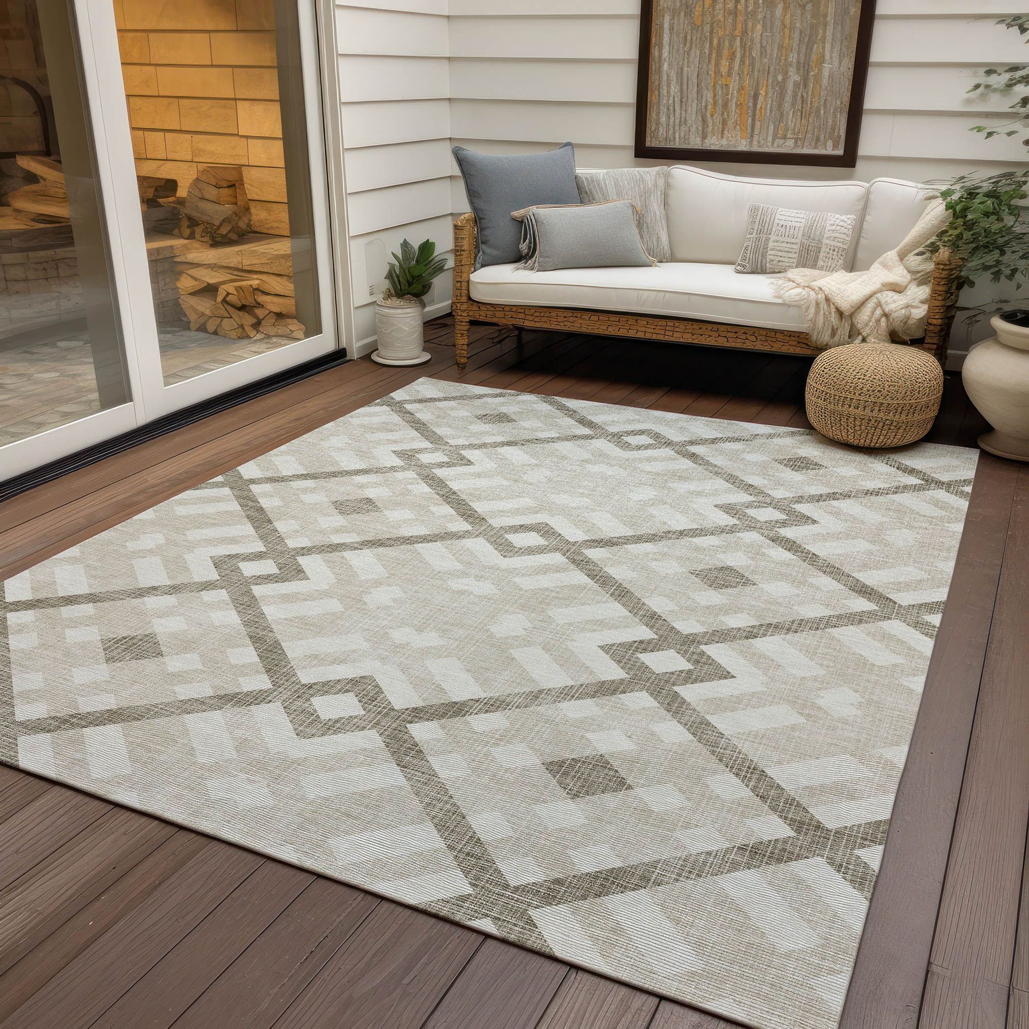 Machine Made ACN616 Beige Brown Rugs #color_beige brown