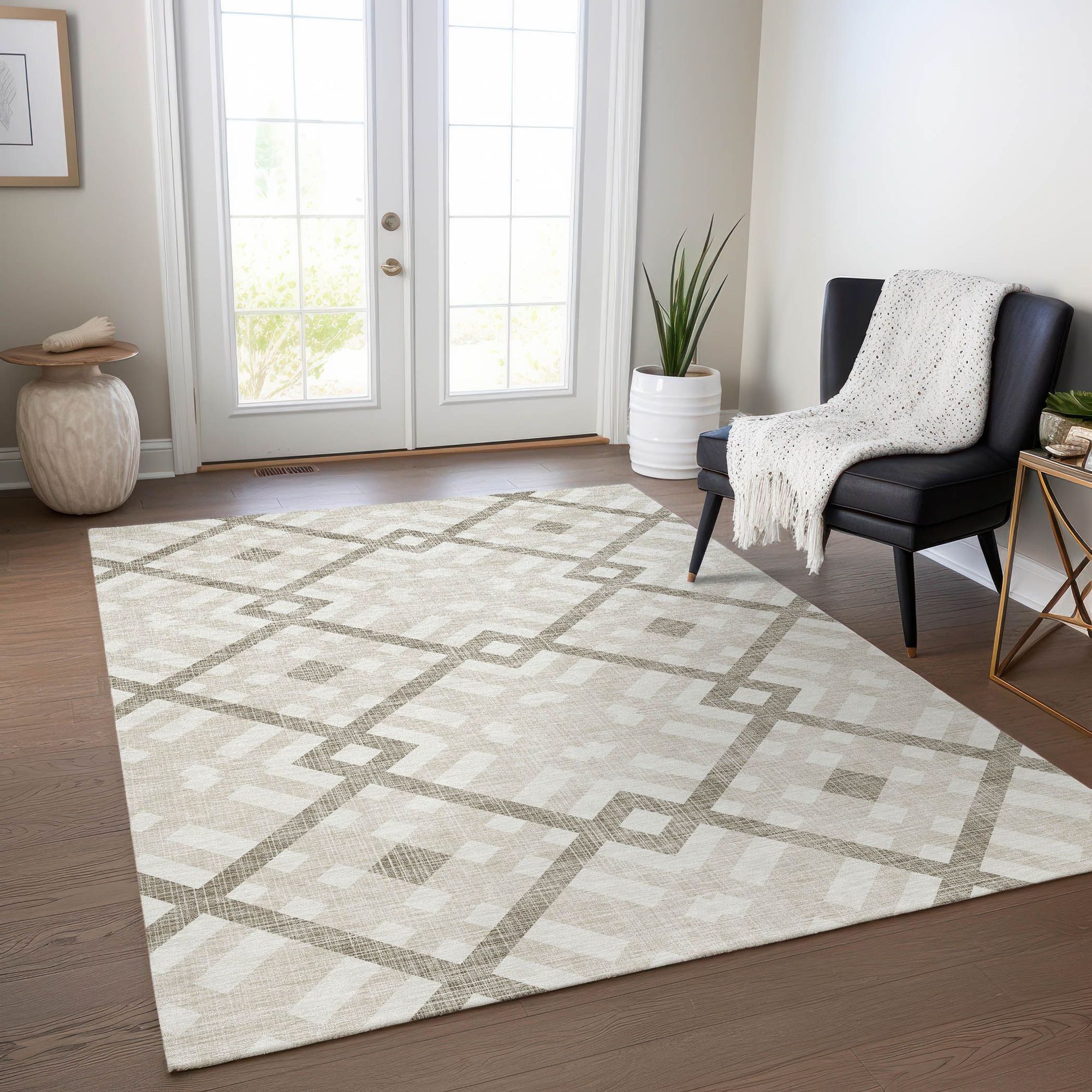 Machine Made ACN616 Beige Brown Rugs #color_beige brown