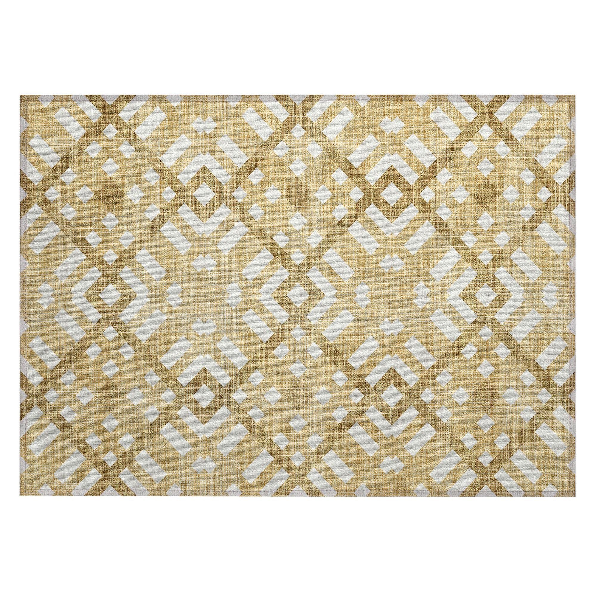 Machine Made ACN616 Gold  Rugs #color_gold 