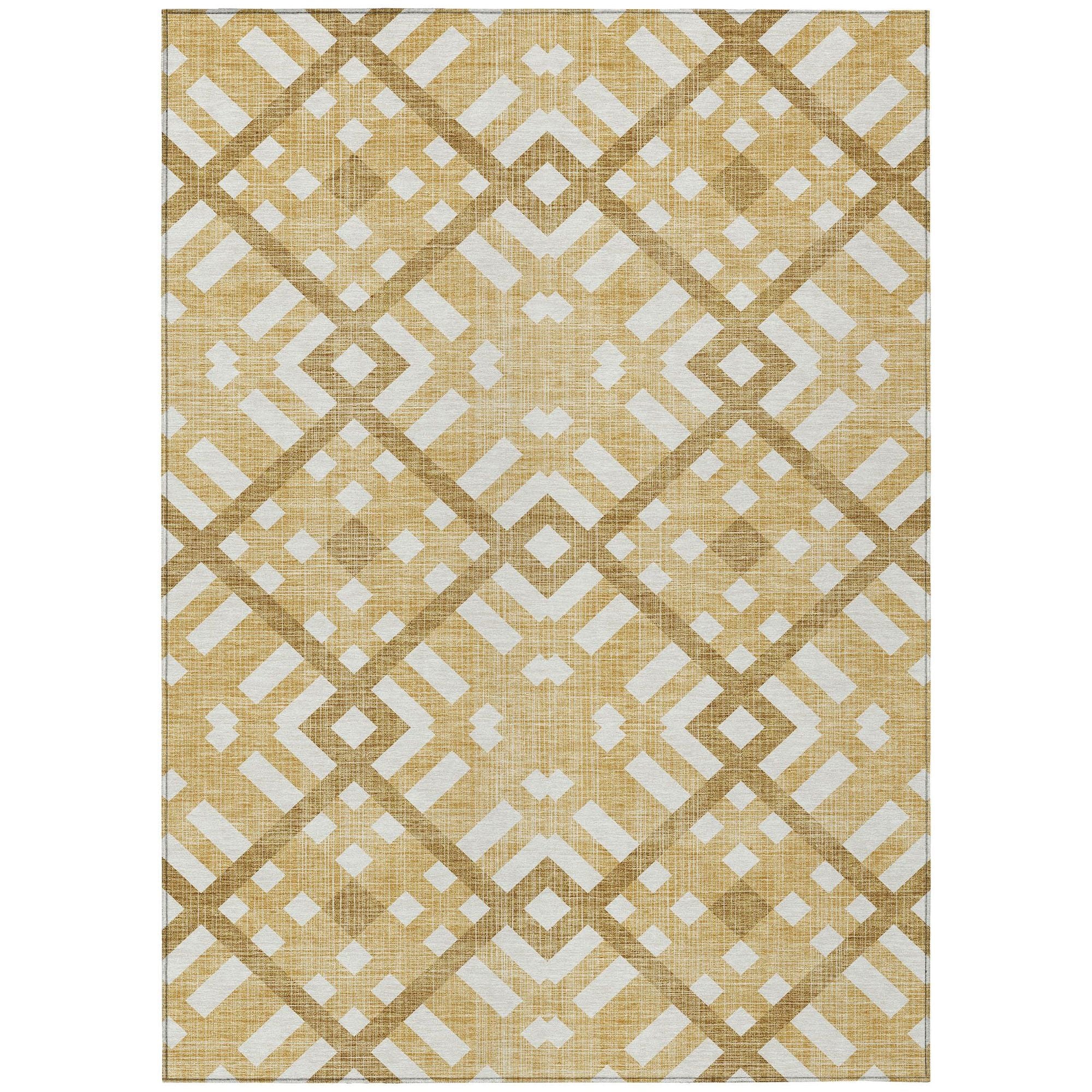 Machine Made ACN616 Gold  Rugs #color_gold 