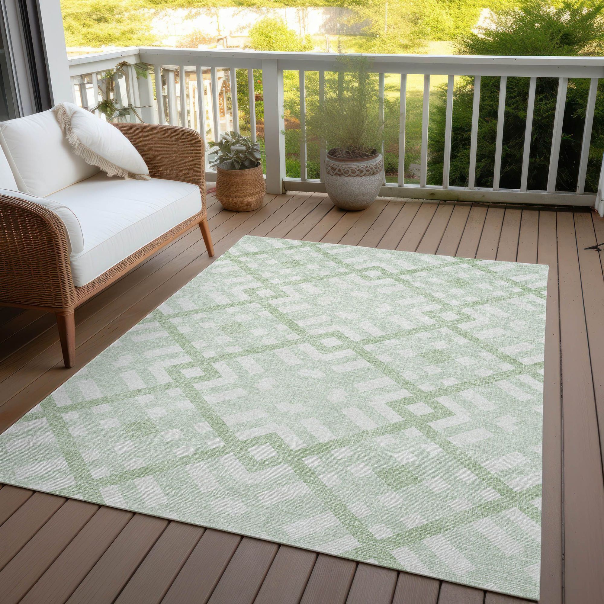 Machine Made ACN616 Mint Green Rugs #color_mint green