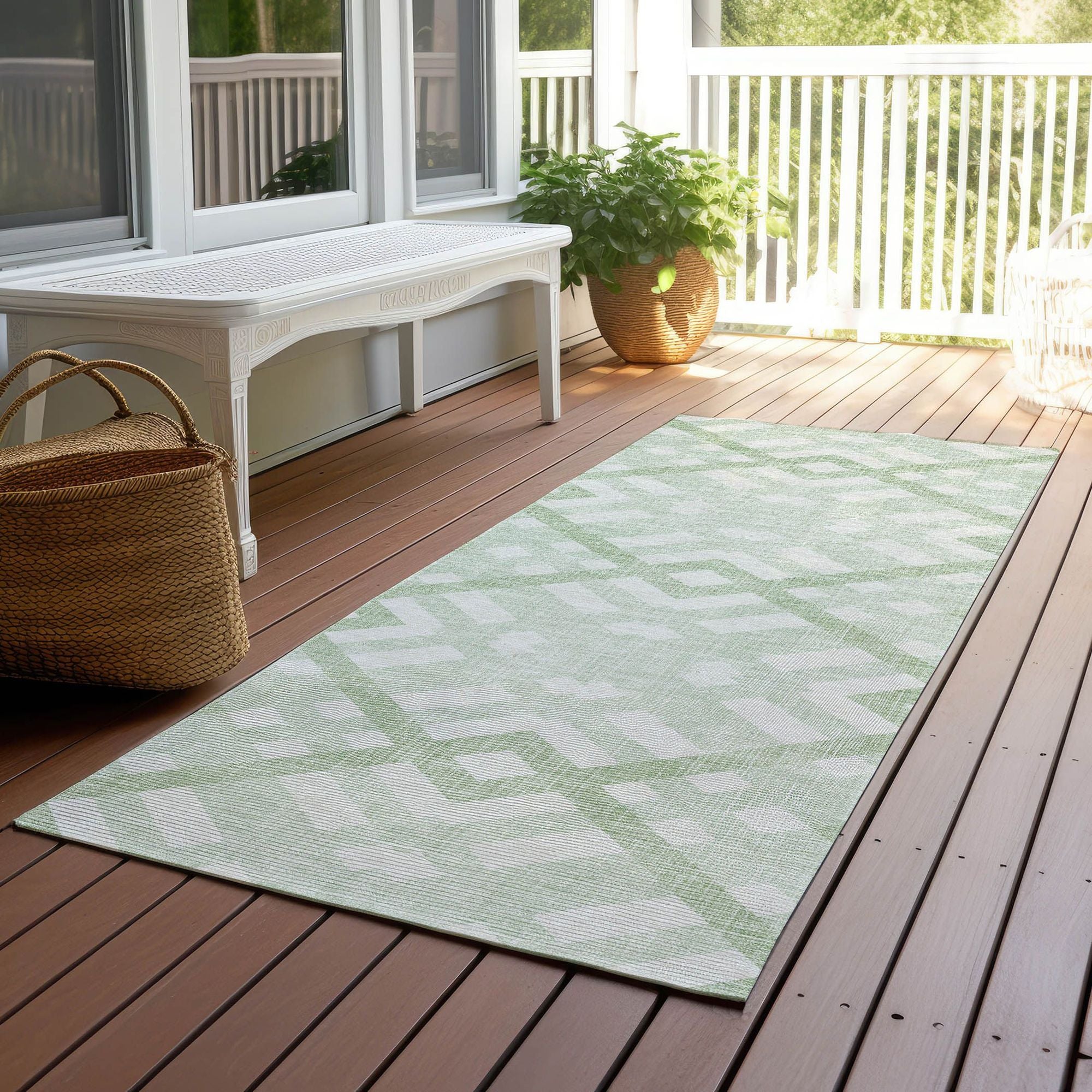 Machine Made ACN616 Mint Green Rugs #color_mint green