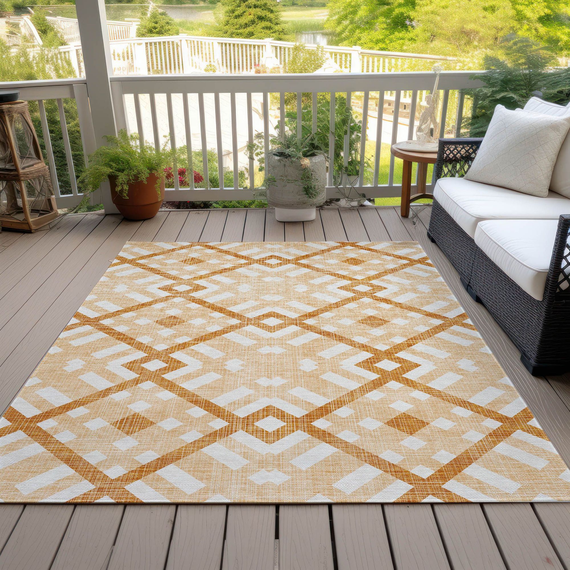 Machine Made ACN616 Peach Orange Rugs #color_peach orange