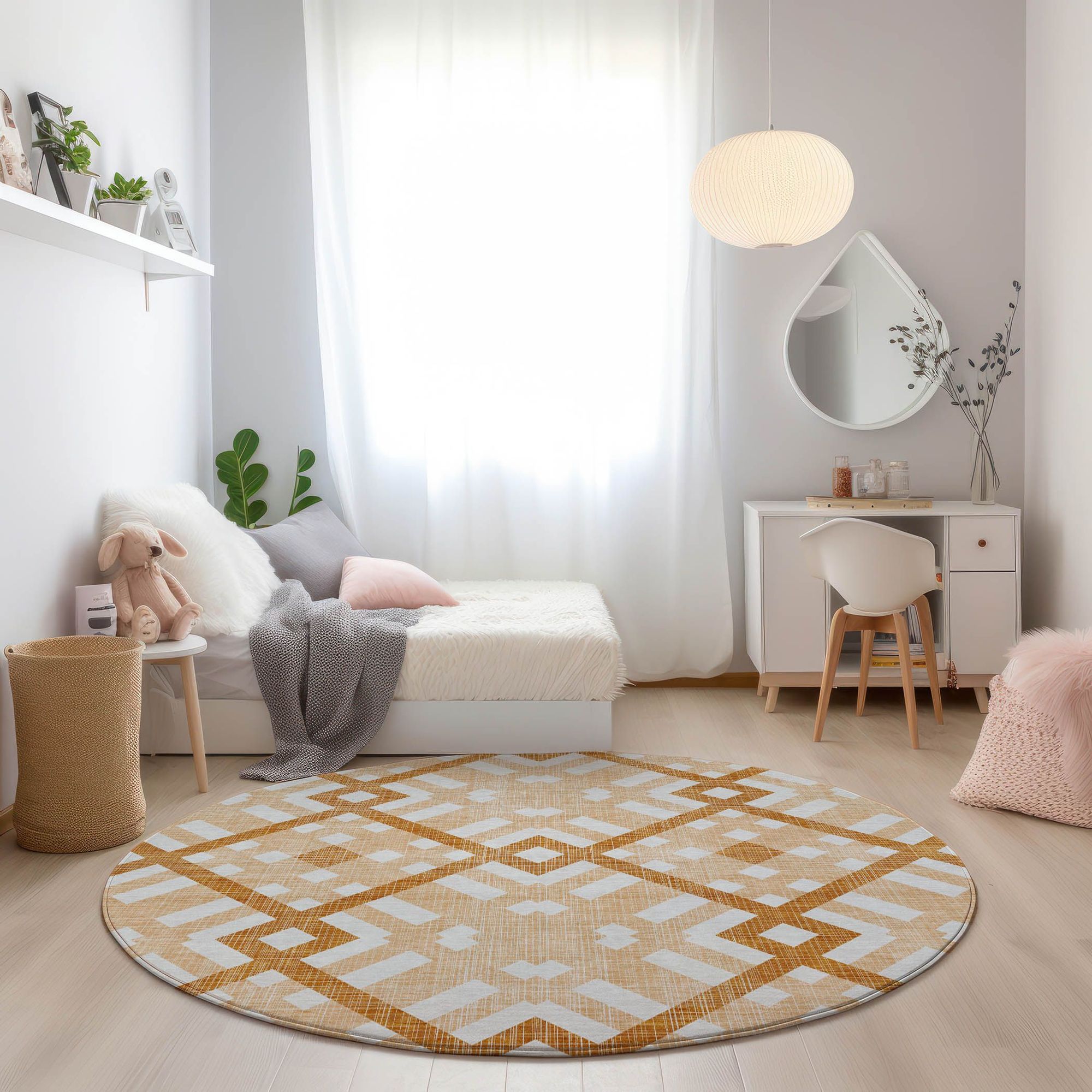 Machine Made ACN616 Peach Orange Rugs #color_peach orange