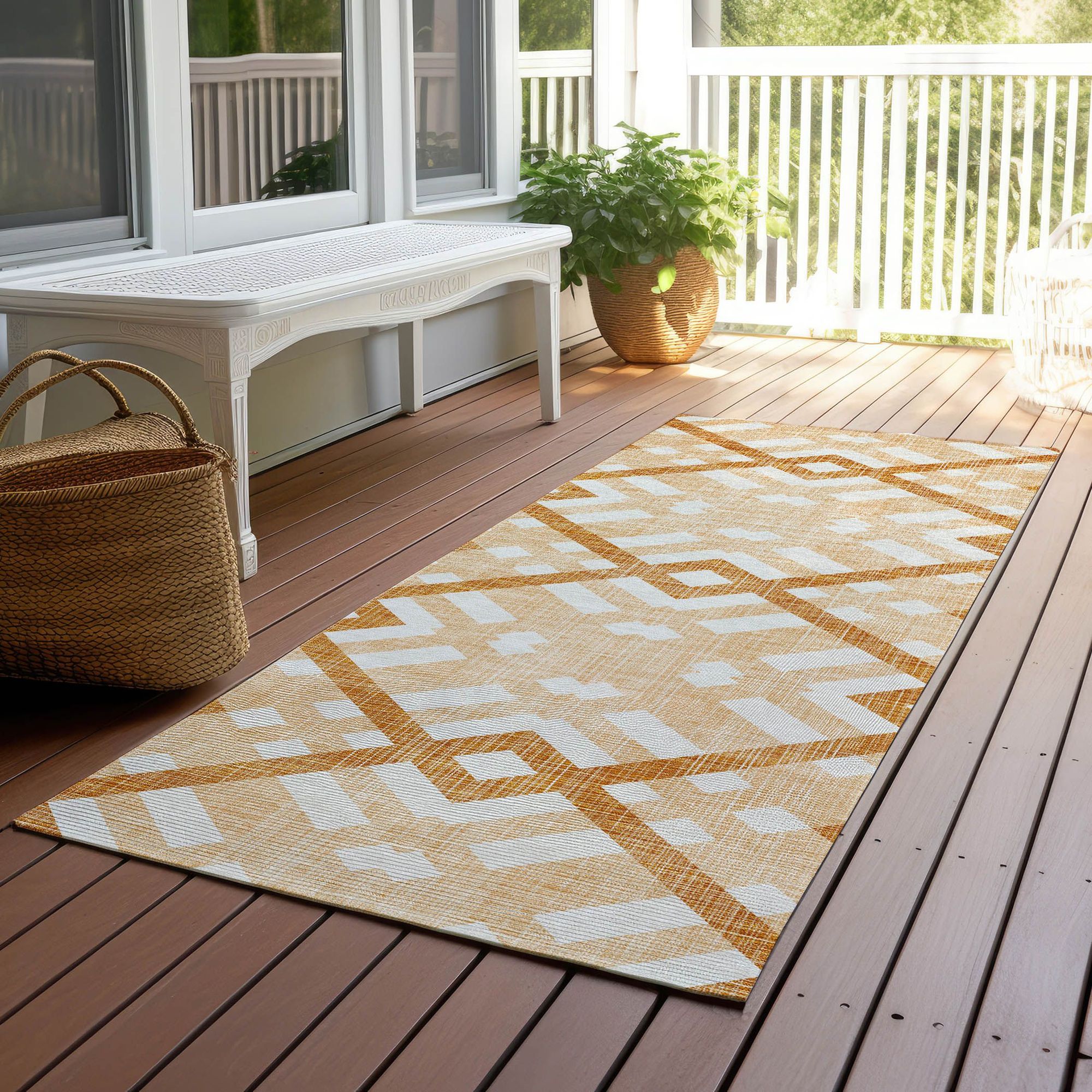 Machine Made ACN616 Peach Orange Rugs #color_peach orange