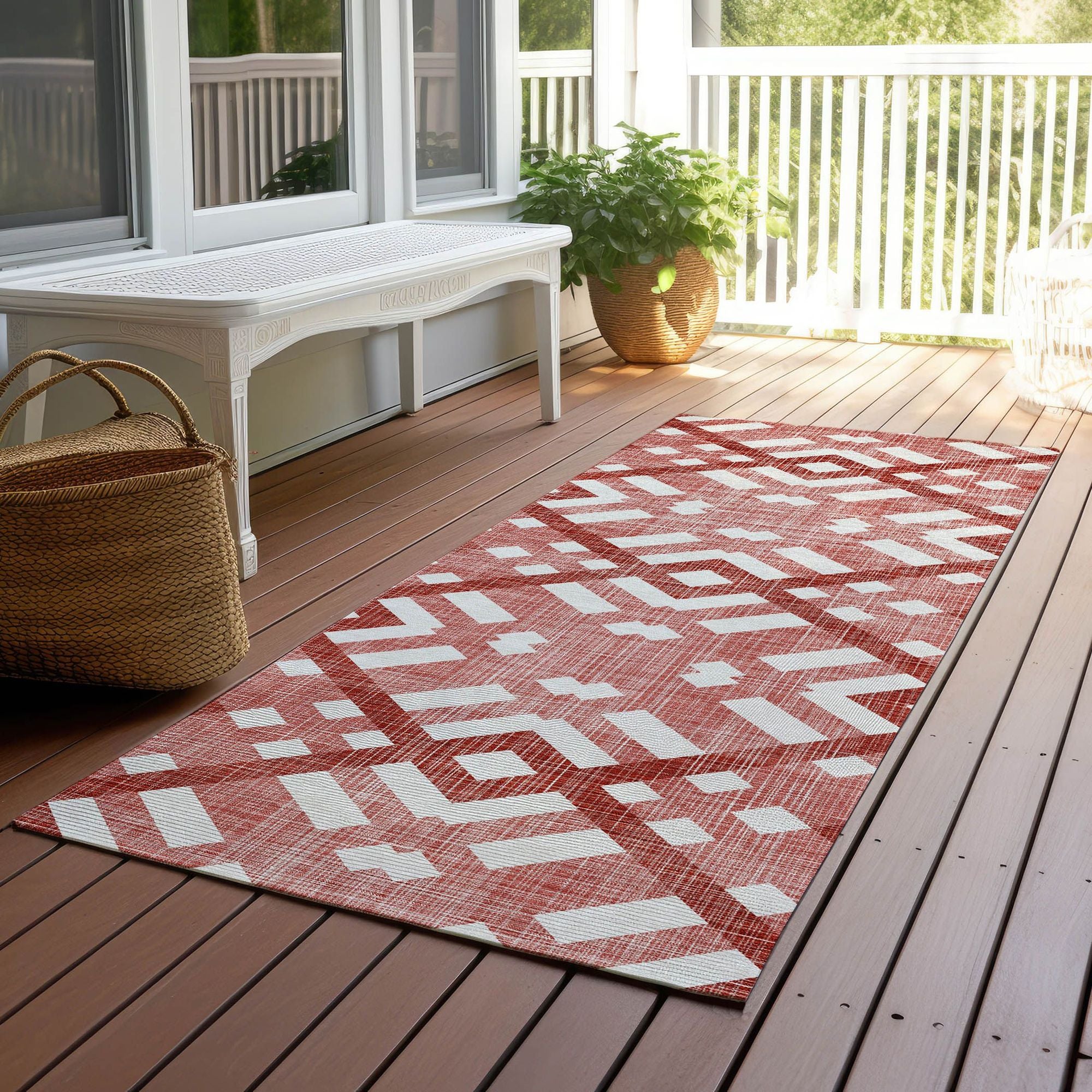 Machine Made ACN616 Red  Rugs #color_red 