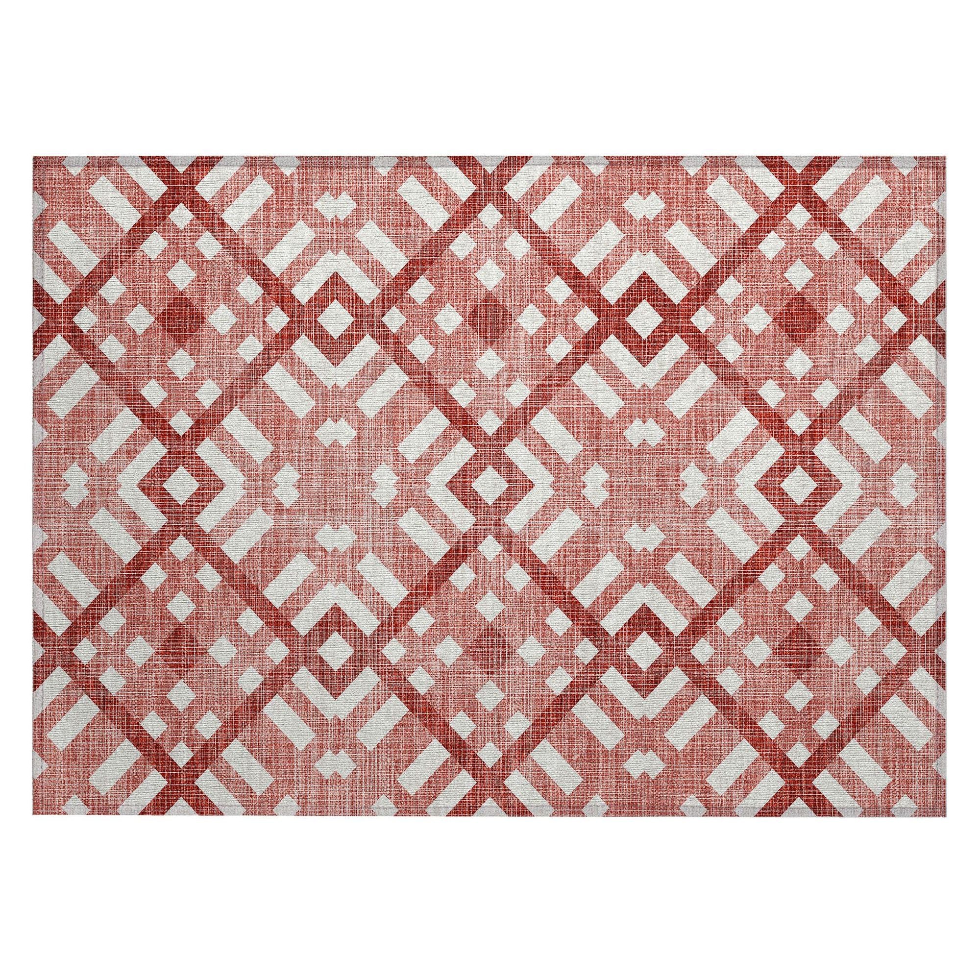 Machine Made ACN616 Red  Rugs #color_red 