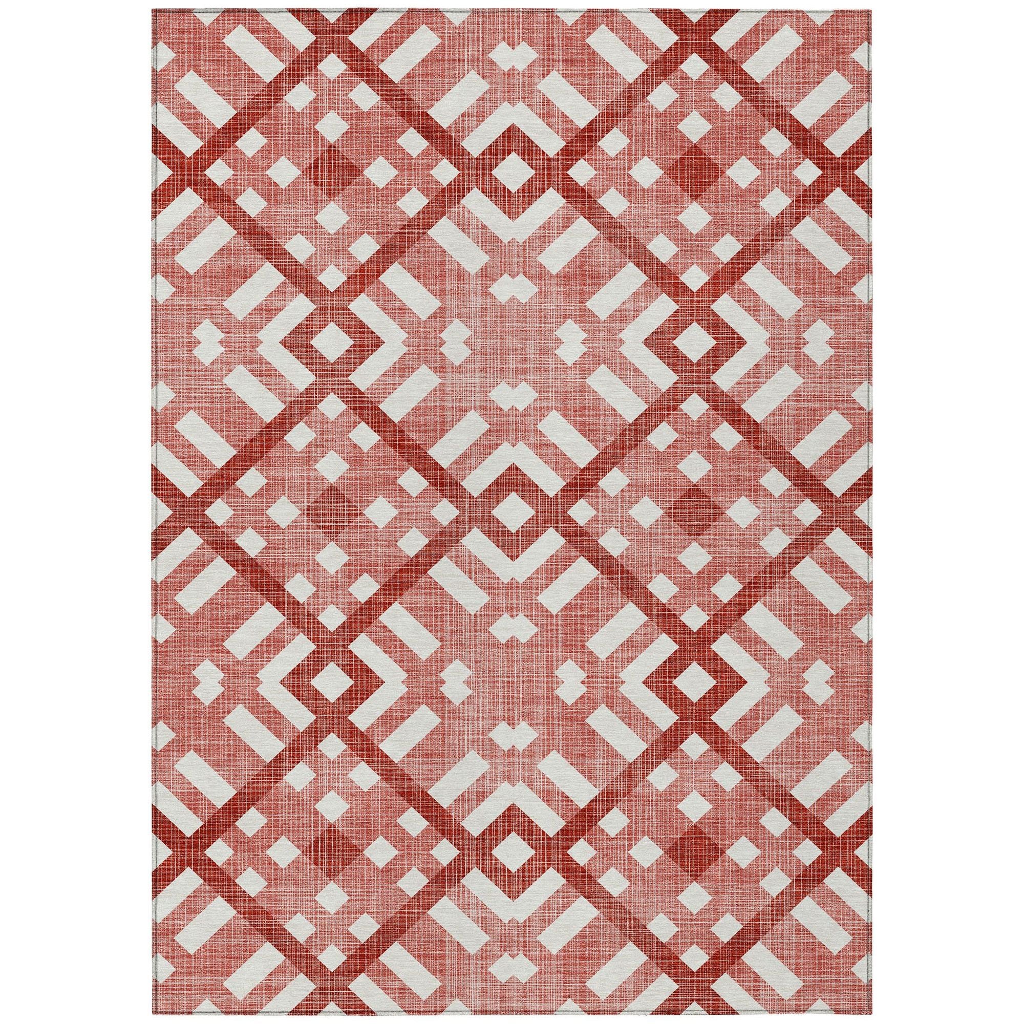 Machine Made ACN616 Red  Rugs #color_red 