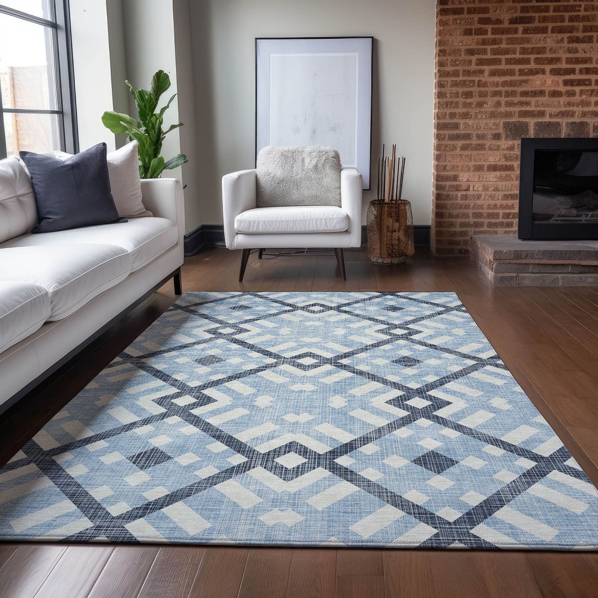 Machine Made ACN616 Sky Blue Rugs #color_sky blue